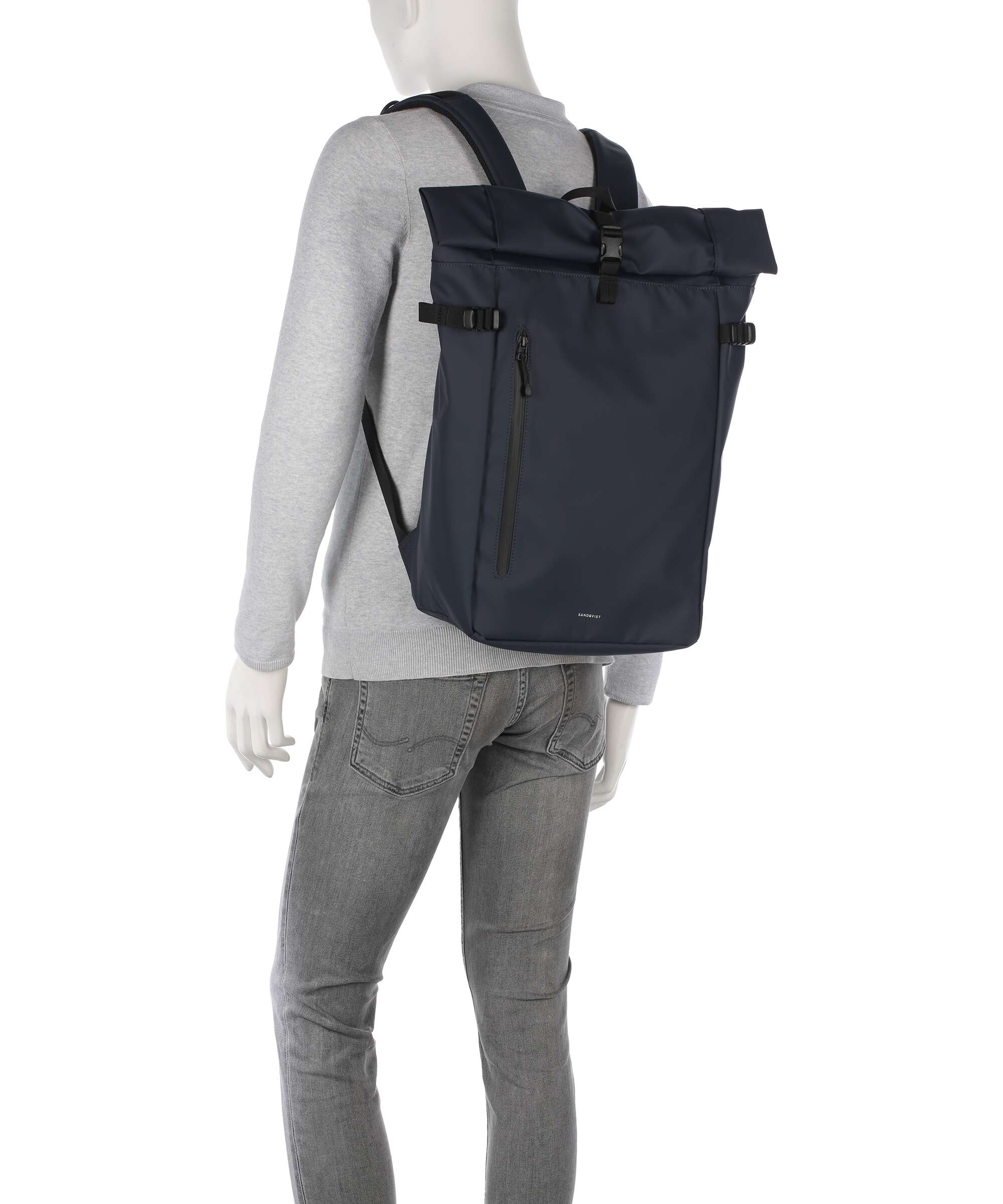 Sandqvist Stream L Rolltop backpack navy - Image 3