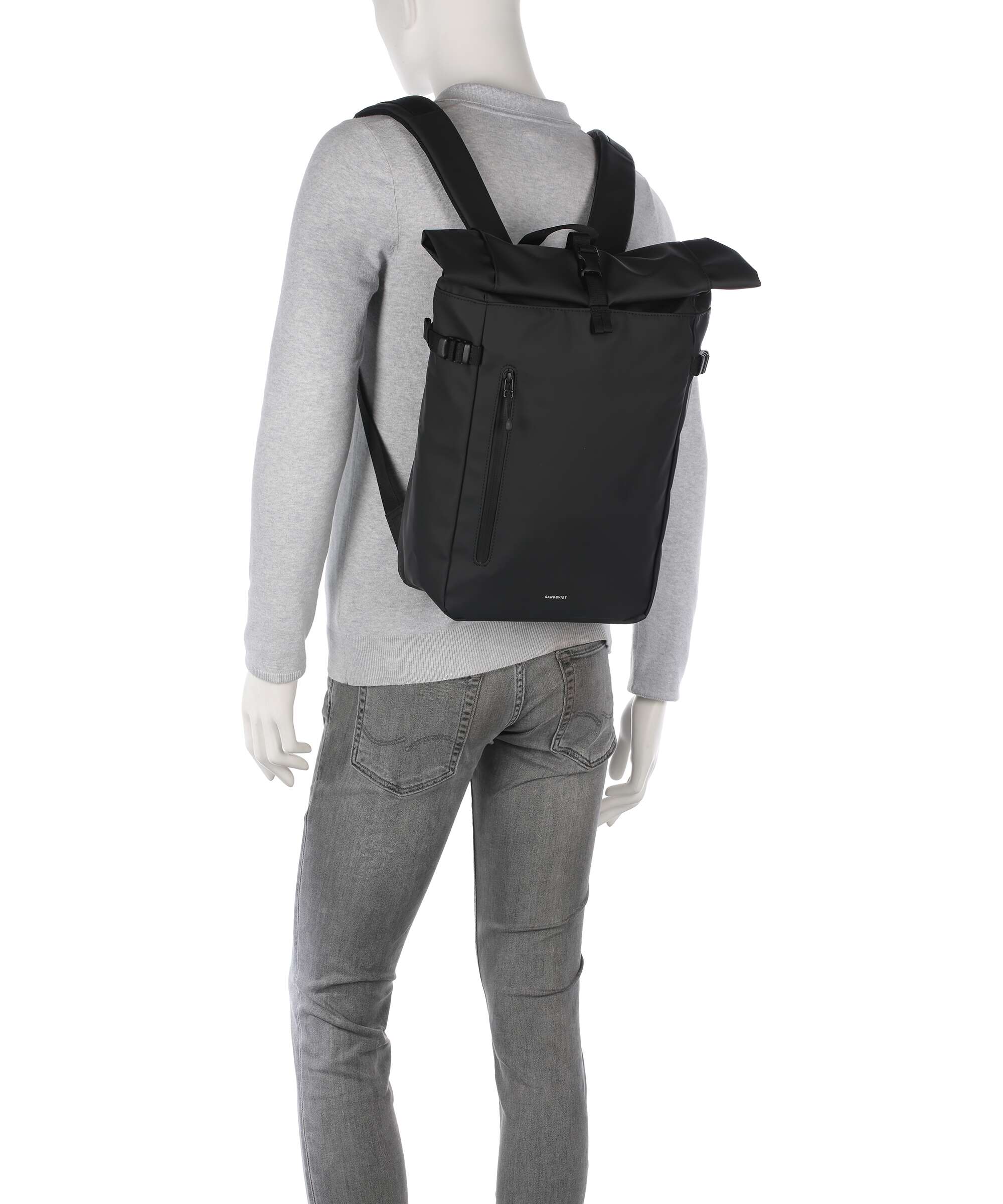 Sandqvist Stream M Rolltop backpack black - Image 4
