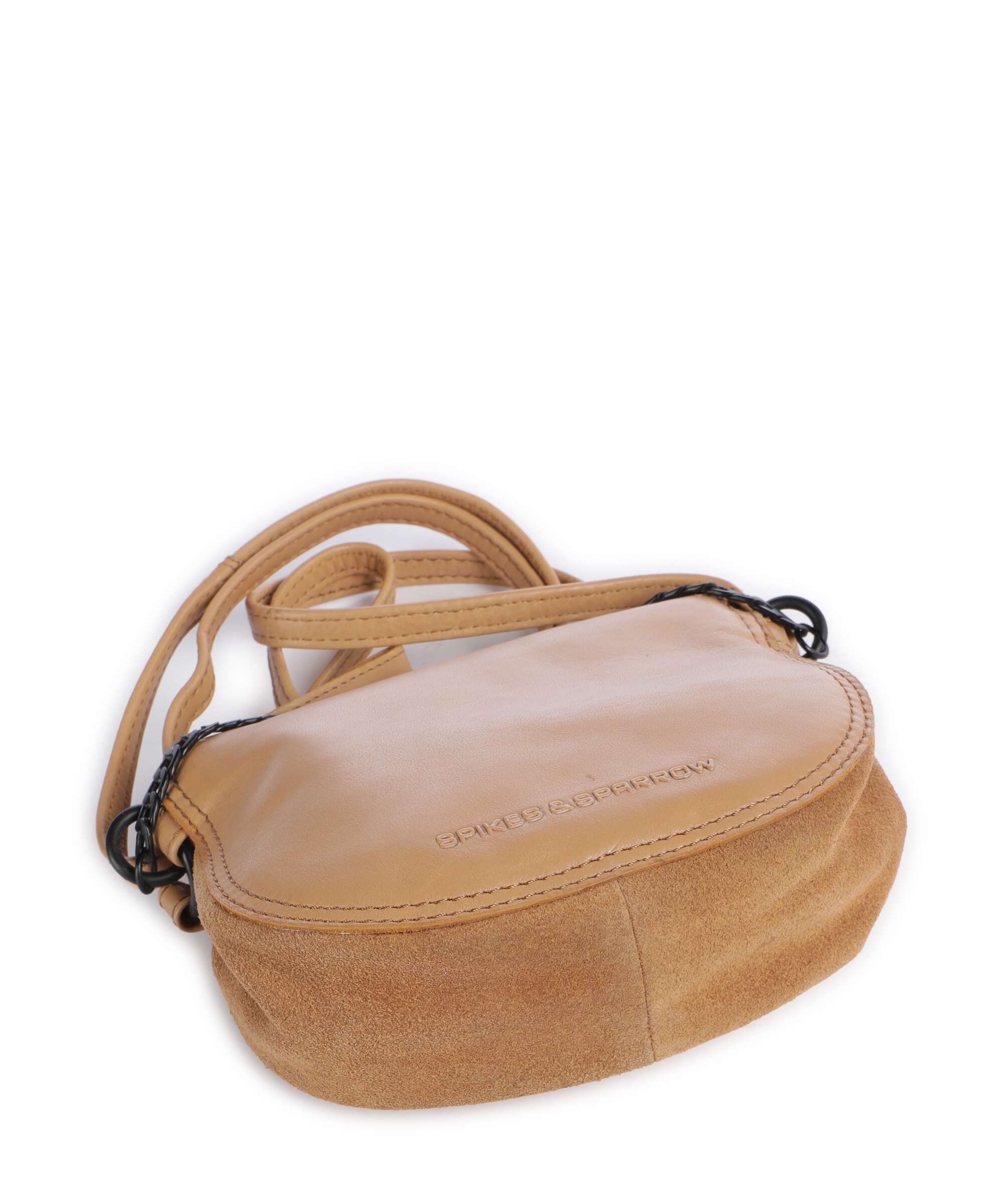 Spikes & Sparrow Suede Mix Delaine Crossbody bag camel - Image 4
