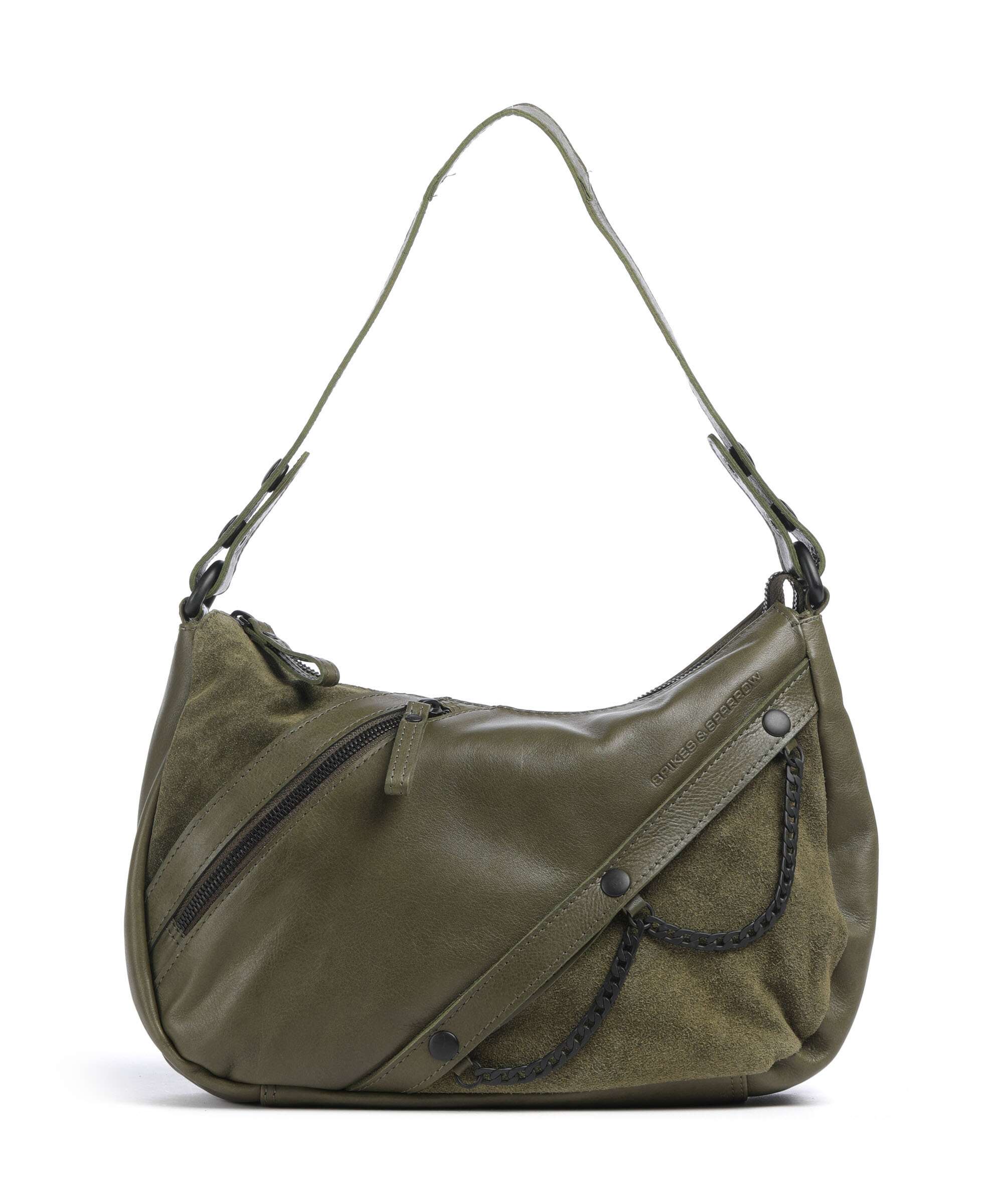 Spikes & Sparrow Suede Mix Jadeline Shoulder bag green - Image 4