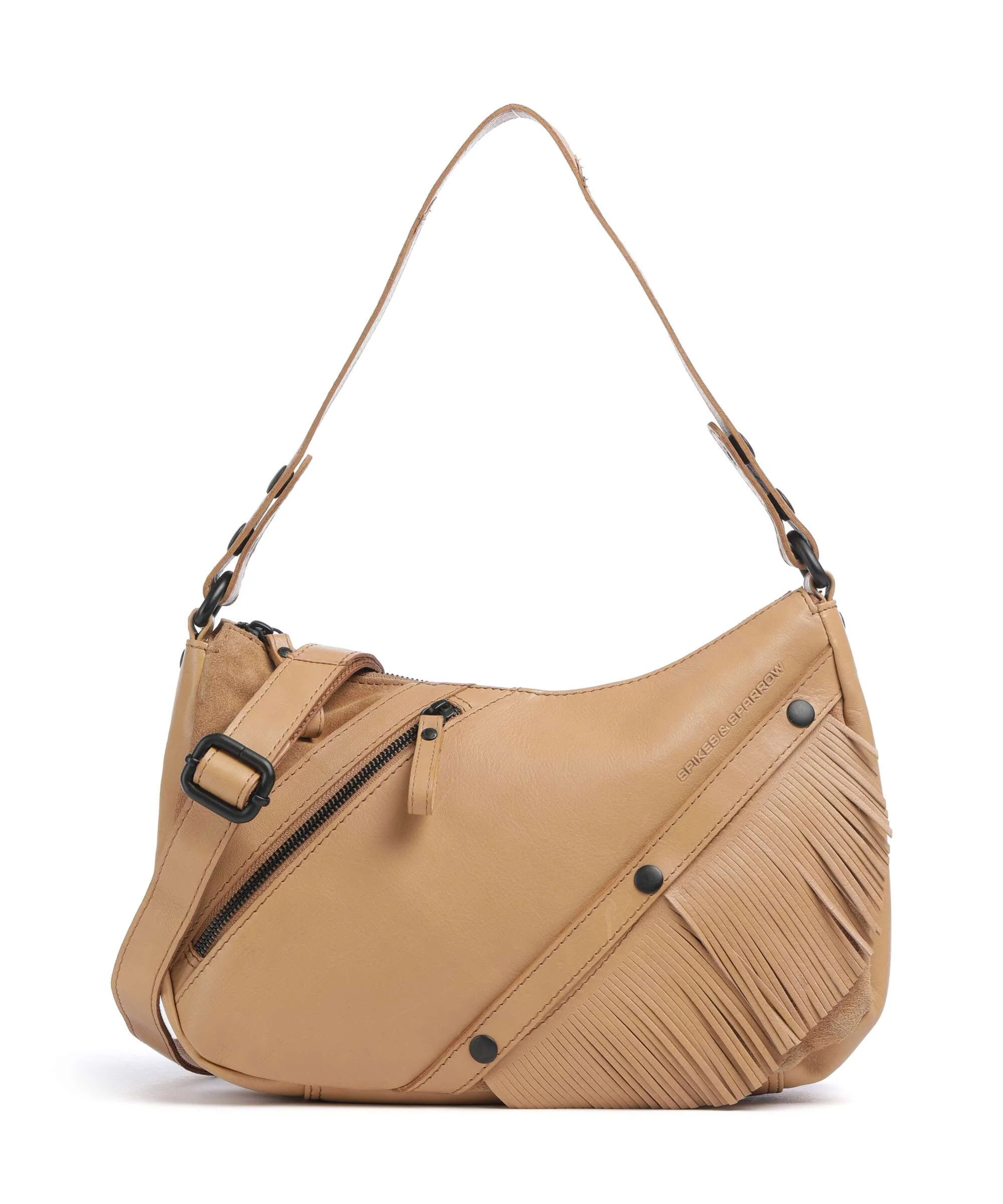 Spikes & Sparrow Suede Mix Jadeline Shoulder bag camel