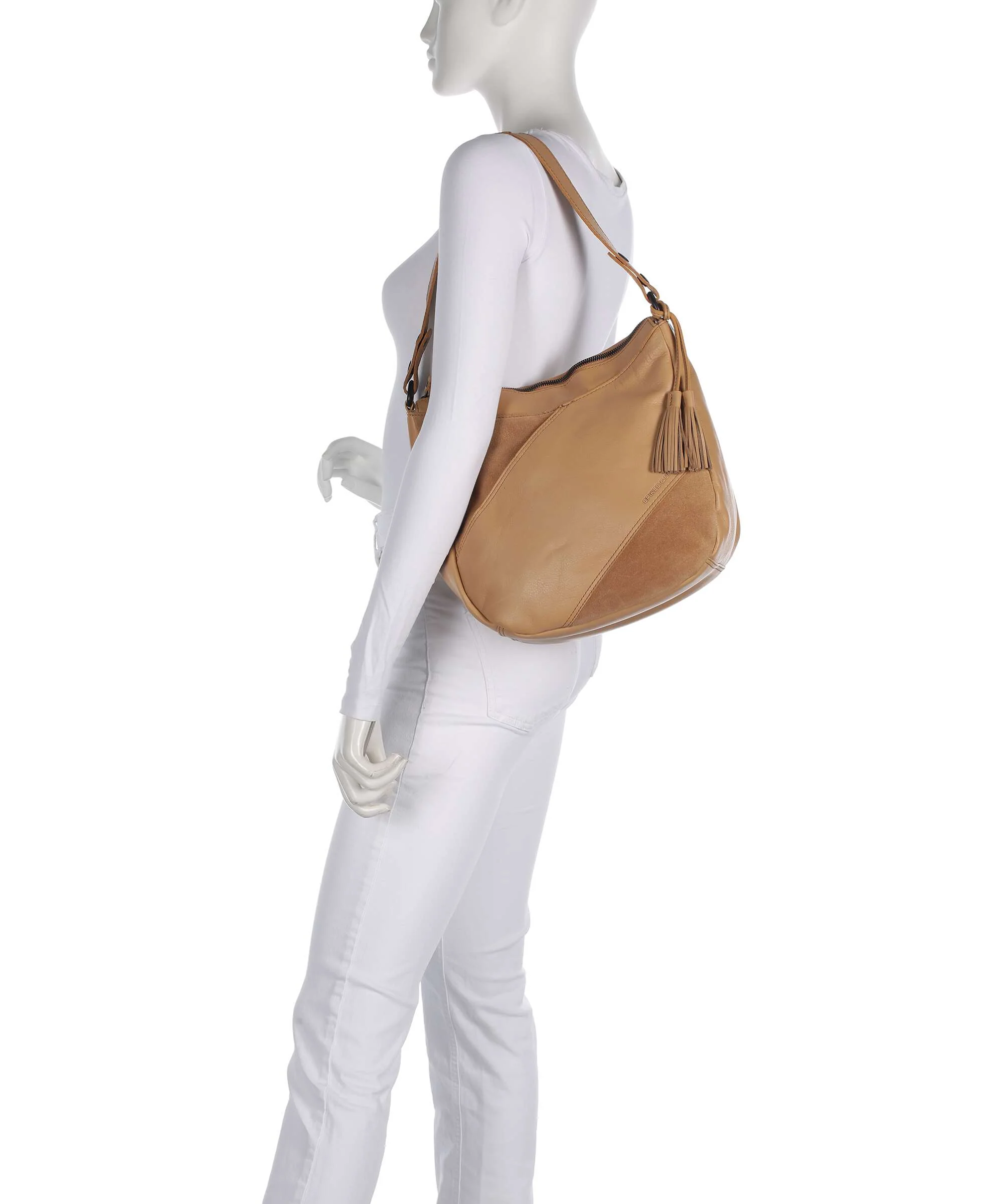 Spikes & Sparrow Suede Mix Natalia Hobo bag camel - Image 3