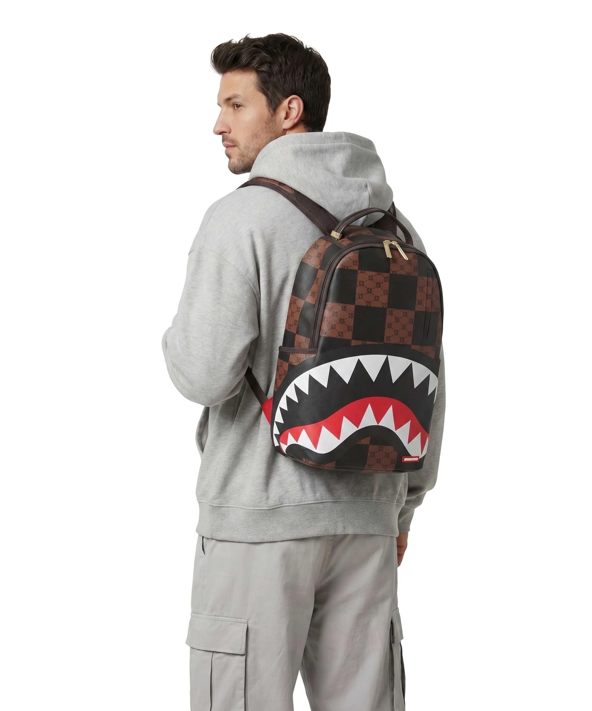 Sprayground Enlarged Check Paris Backpack brown - Image 3