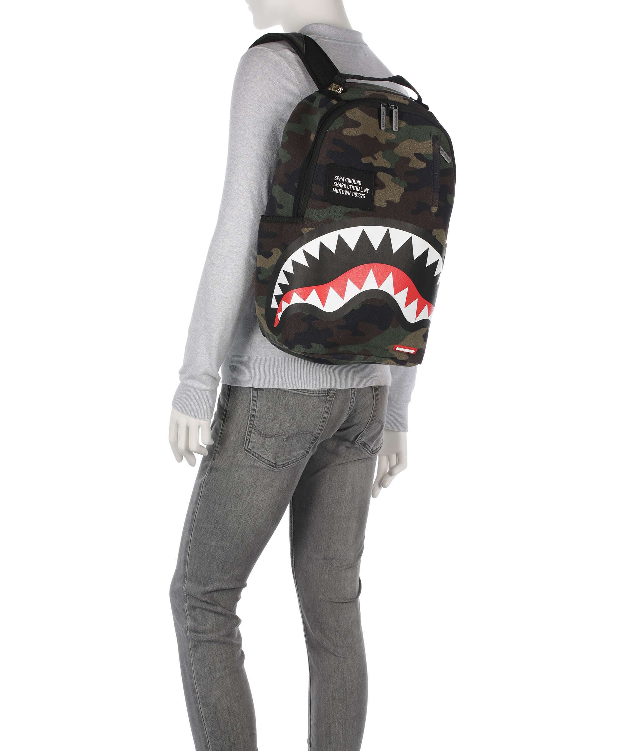 Sprayground Shark Central Camo Backpack green - Image 3