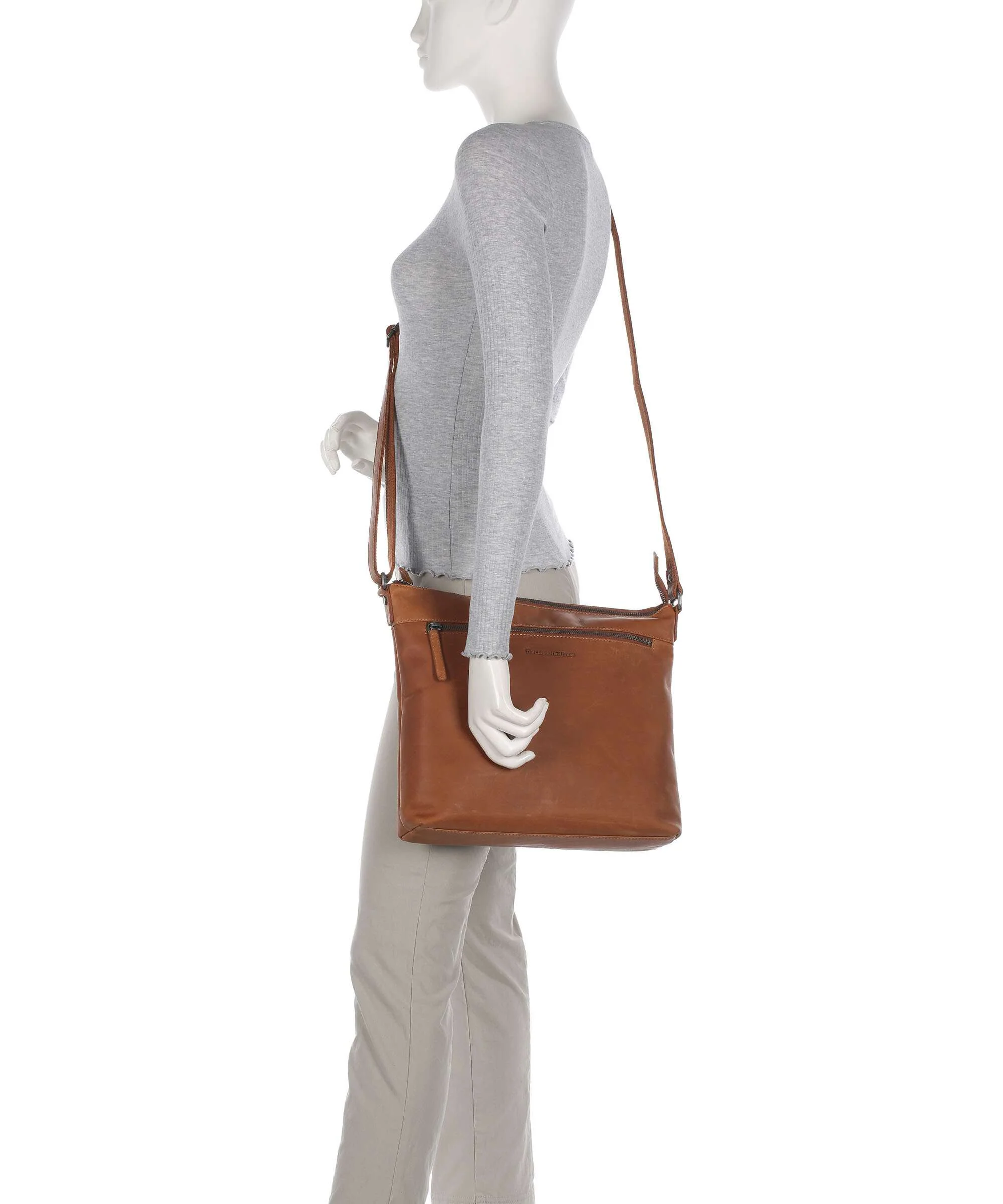 The Chesterfield Brand Cow Wax Pull Up Cartagena Crossbody bag cognac - Image 3