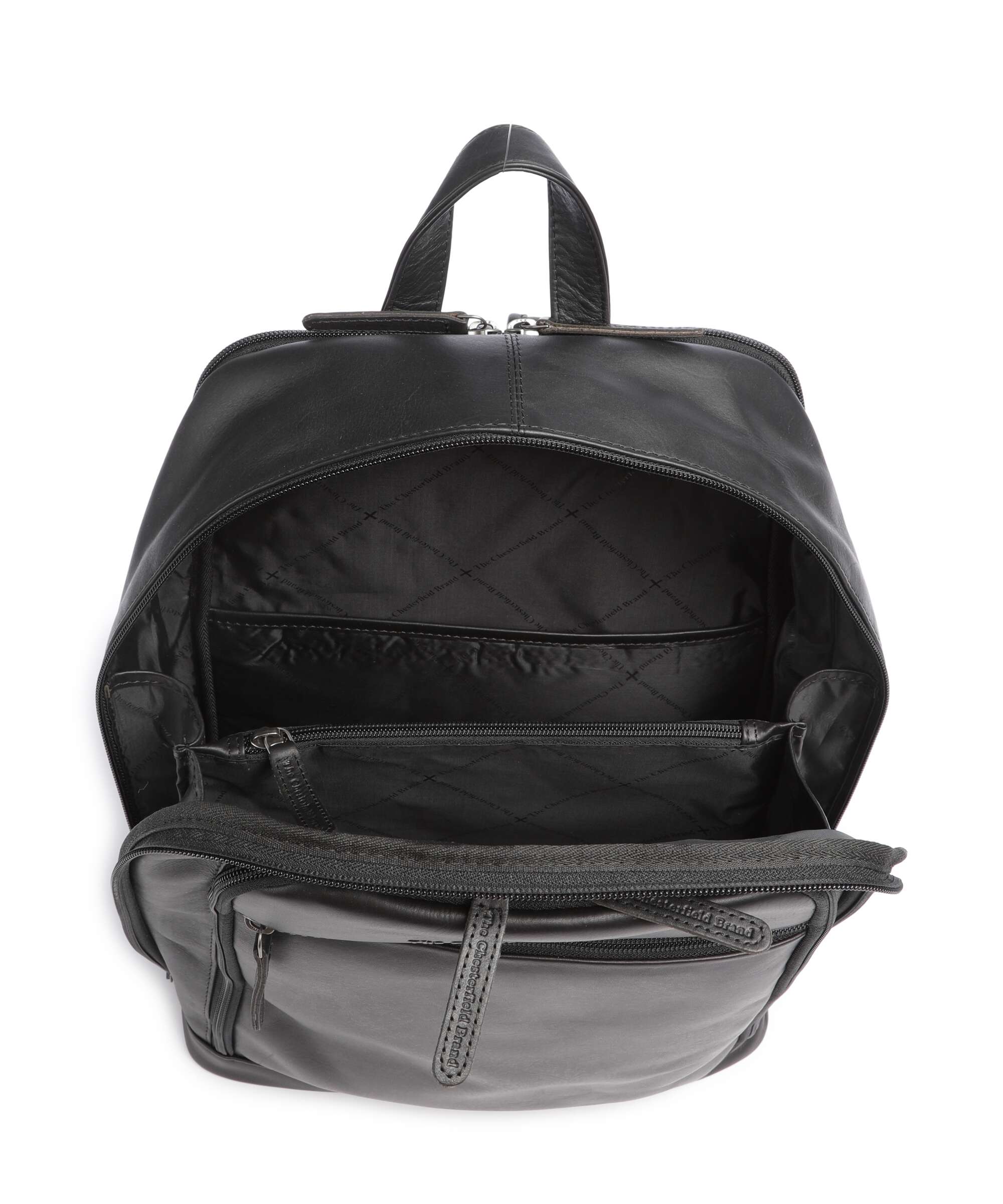 The Chesterfield Brand Cow Wax Pull Up Detroit Backpack black - Image 6