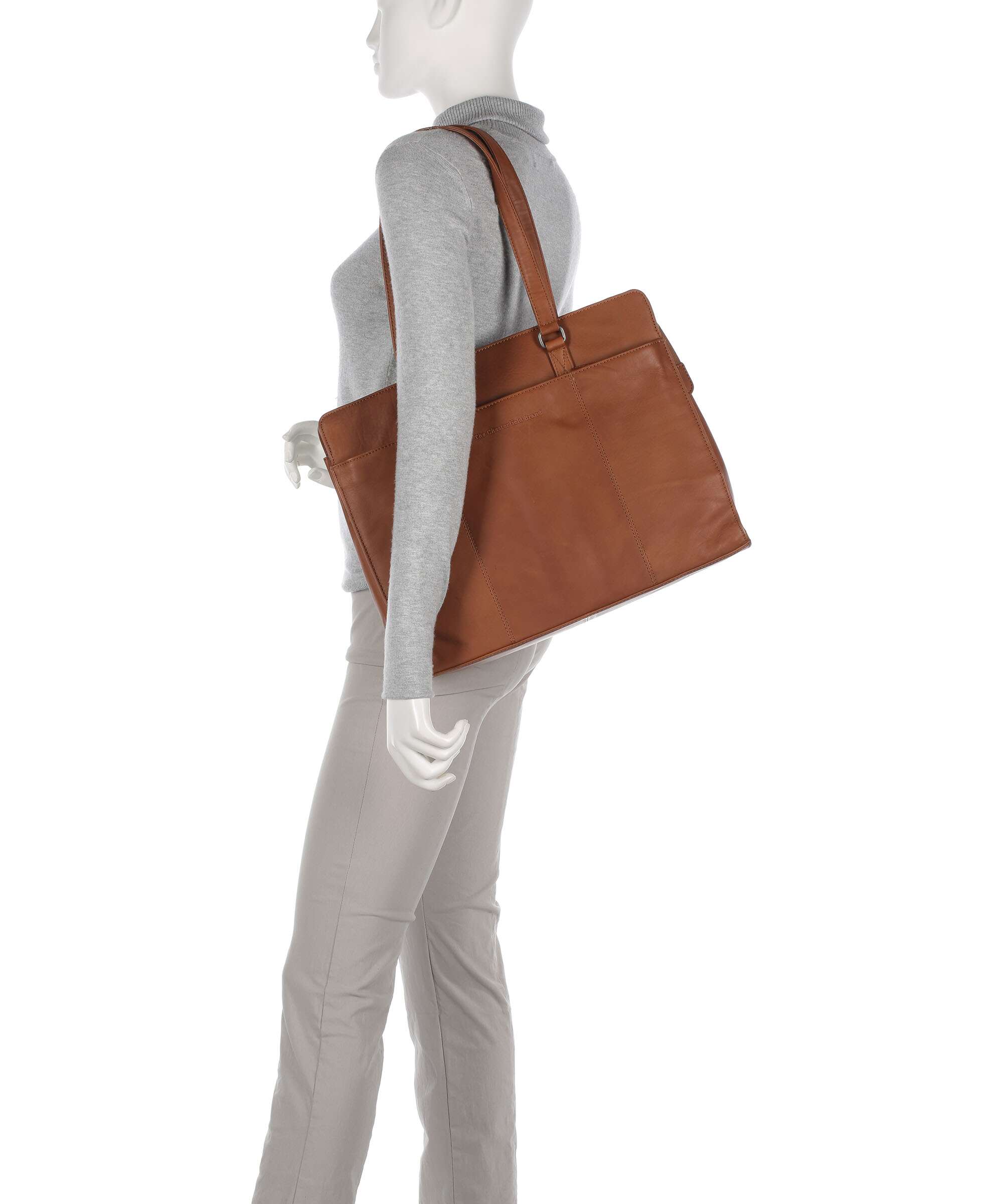 The Chesterfield Brand Cow Wax Pull Up Fidenza Tote bag cognac - Image 3