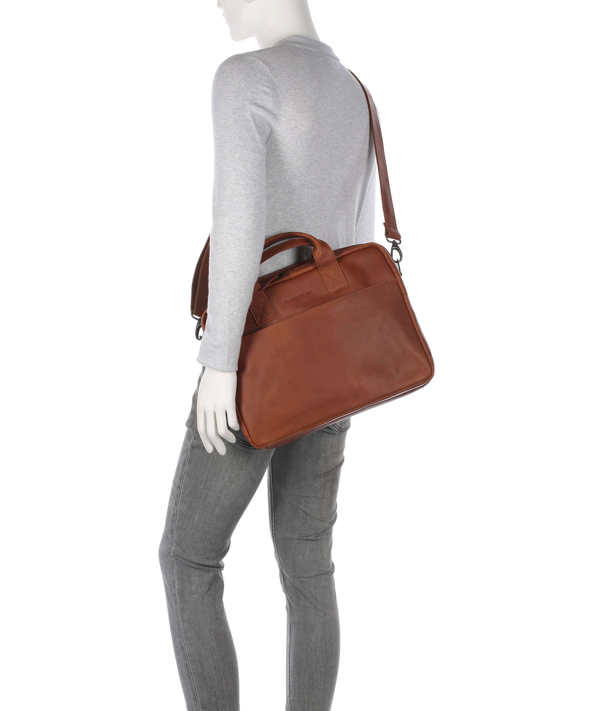The Chesterfield Brand Cow Wax Pull Up Frazer Briefcase cognac - Image 3
