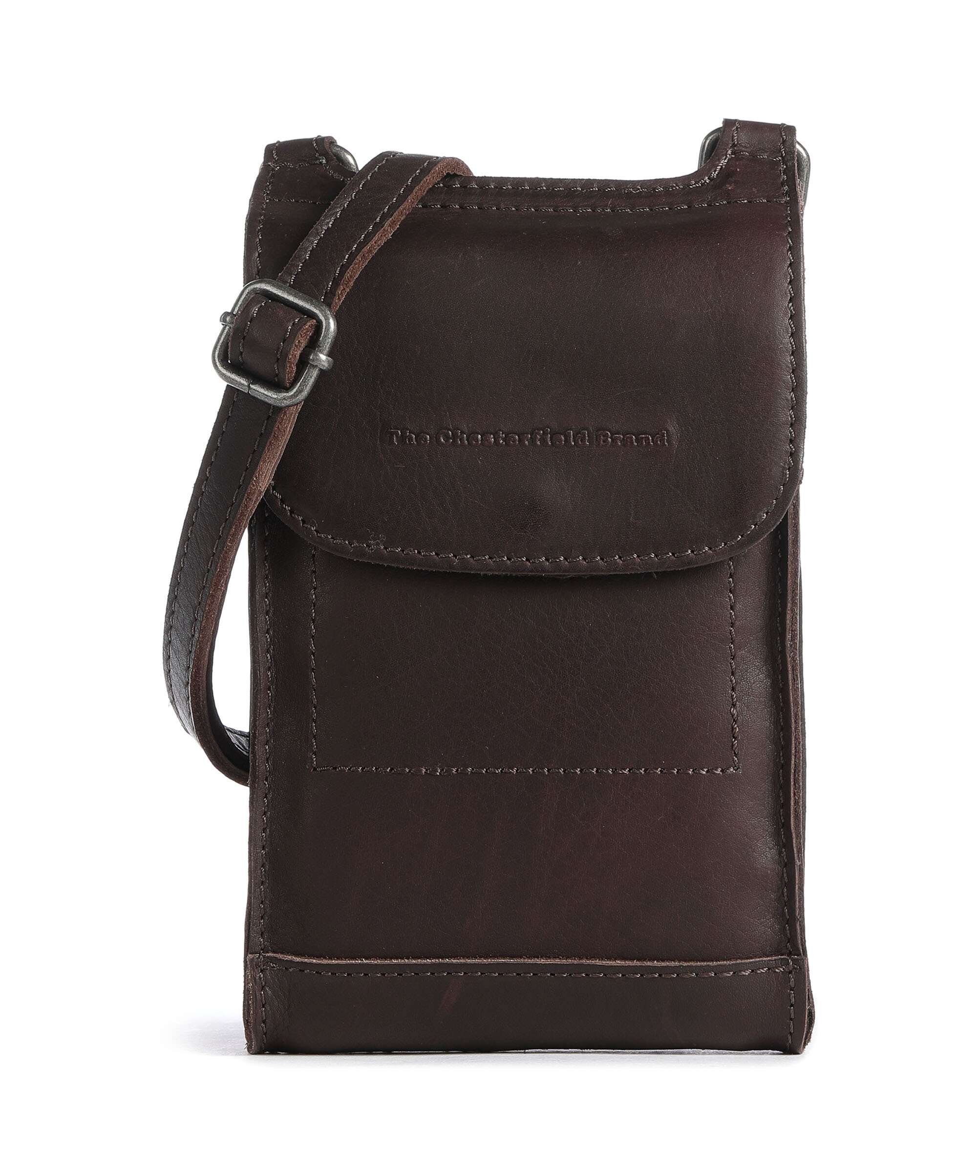 The Chesterfield Brand Cow Wax Pull Up Nebra Phone bag brown