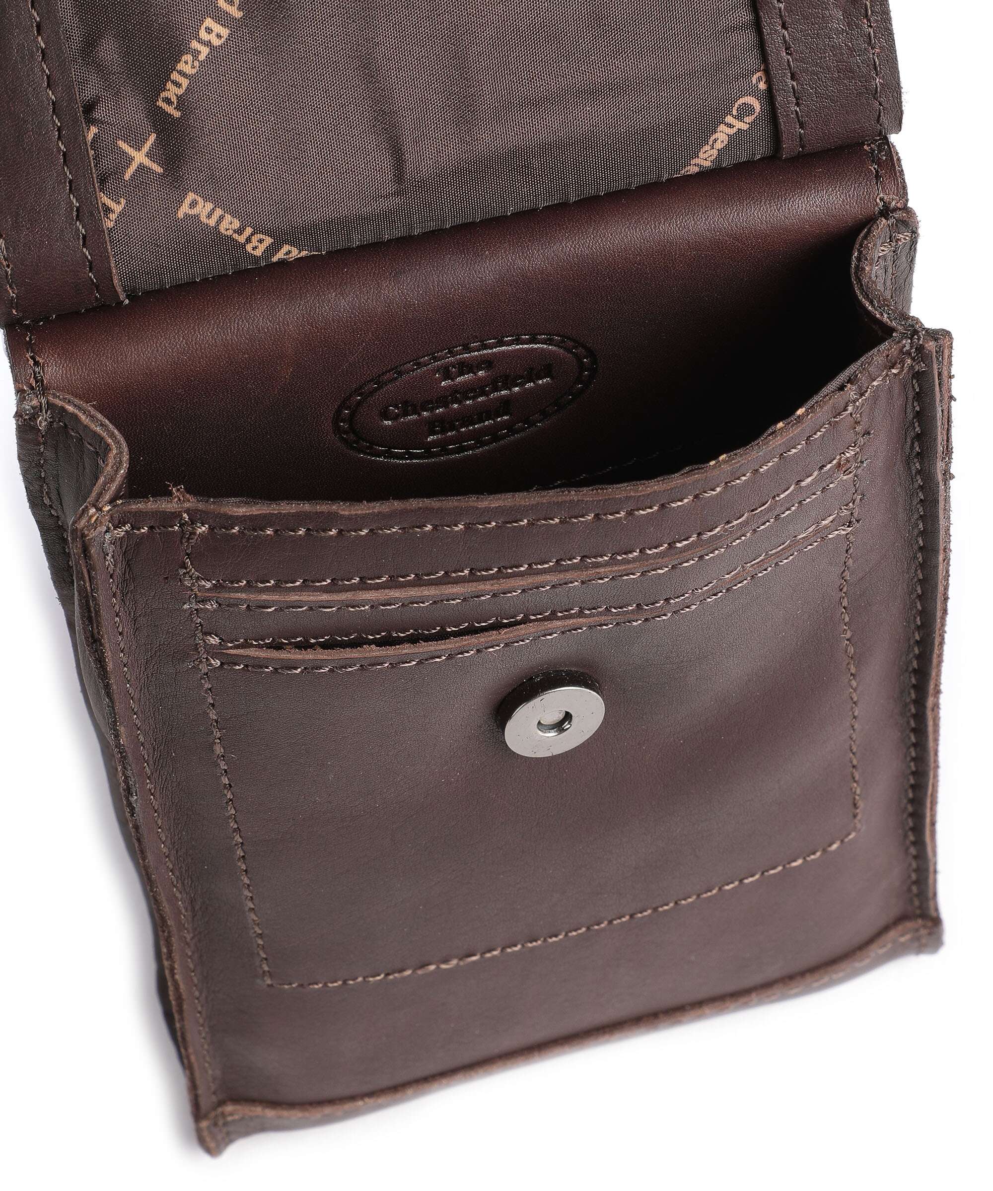 The Chesterfield Brand Cow Wax Pull Up Nebra Phone bag brown - Image 6