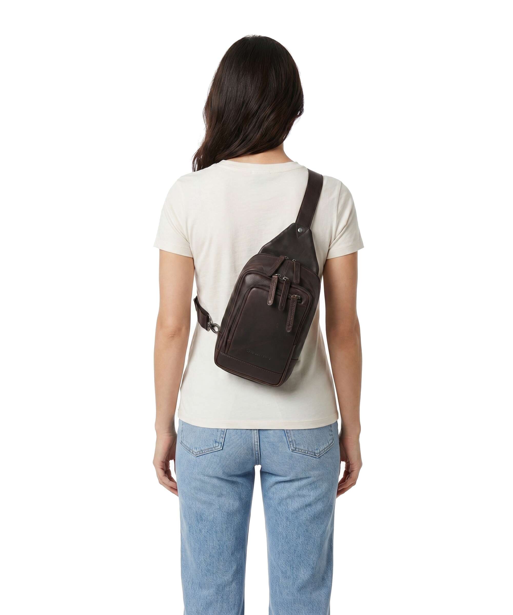 The Chesterfield Brand Cow Wax Pull Up Riga Sling bag brown - Image 3
