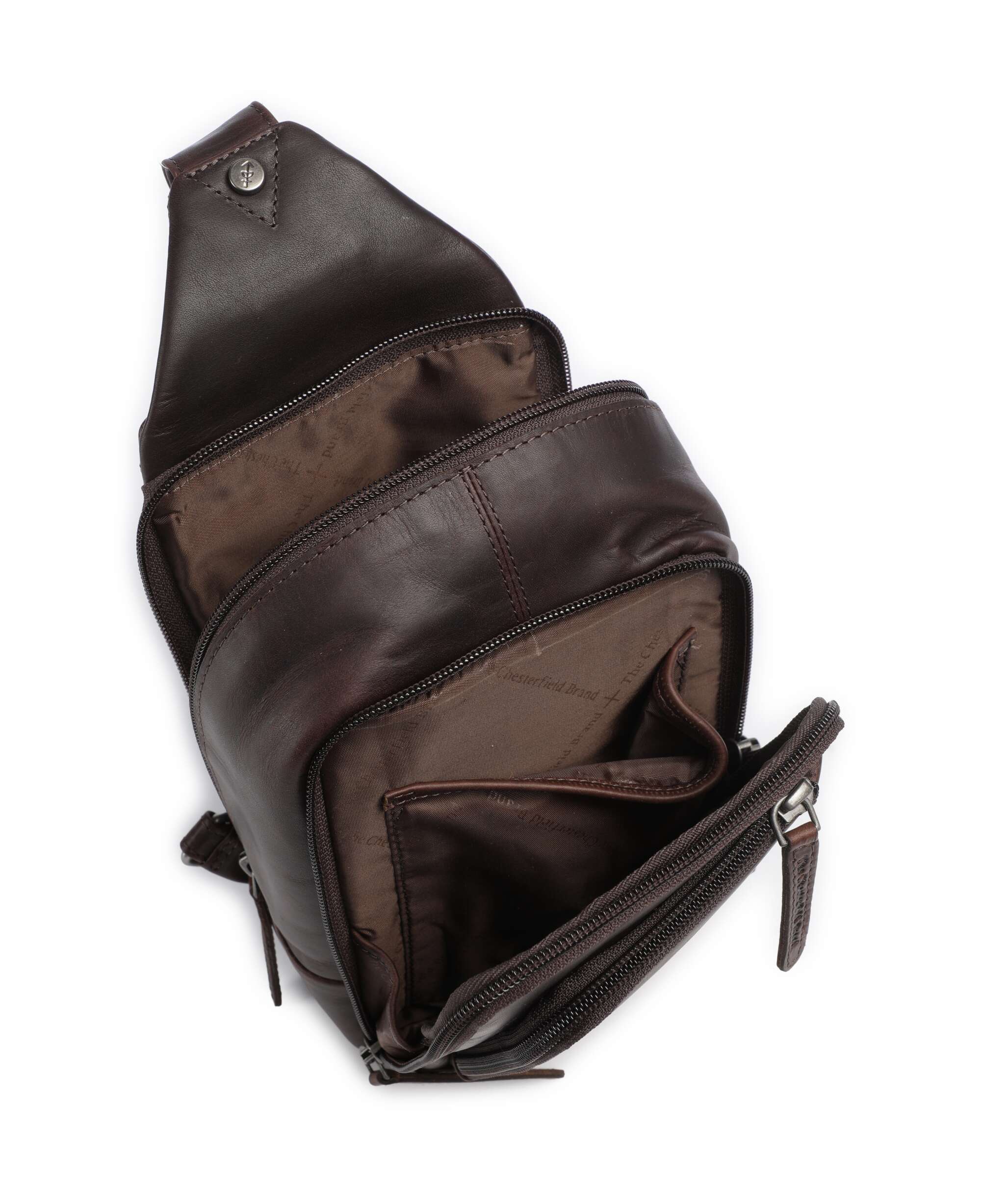 The Chesterfield Brand Cow Wax Pull Up Riga Sling bag brown - Image 6