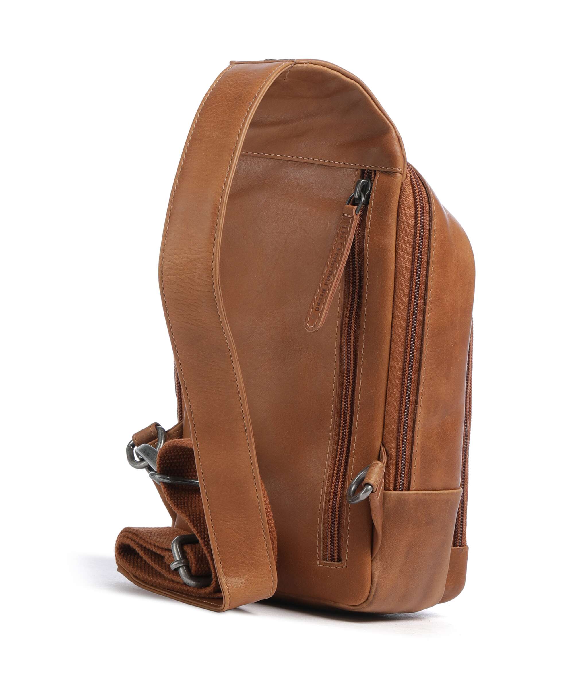 The Chesterfield Brand Cow Wax Pull Up Riga Sling bag cognac - Image 2