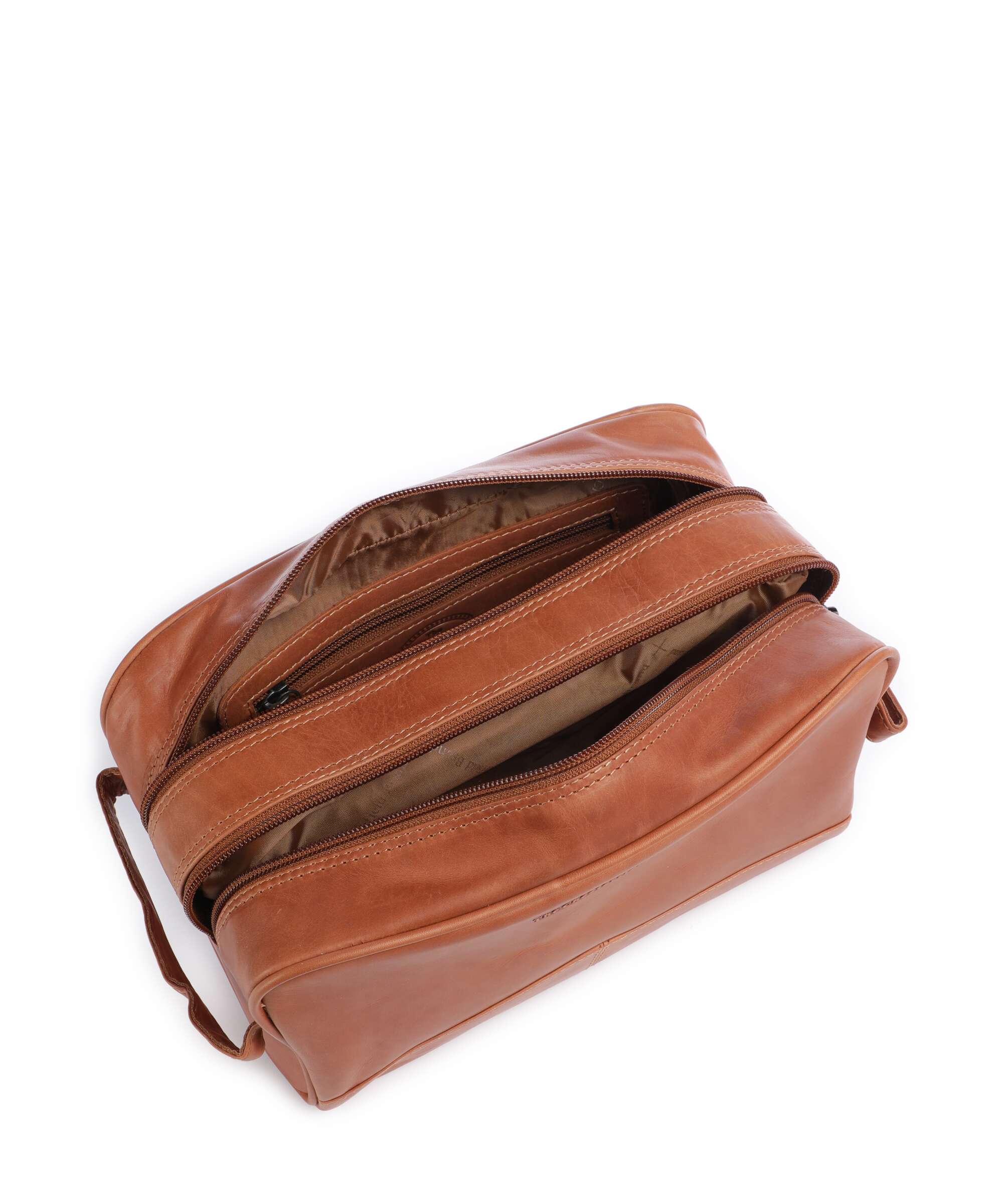 The Chesterfield Brand Cow Wax Pull Up Stacey Toiletry bag cognac - Image 4