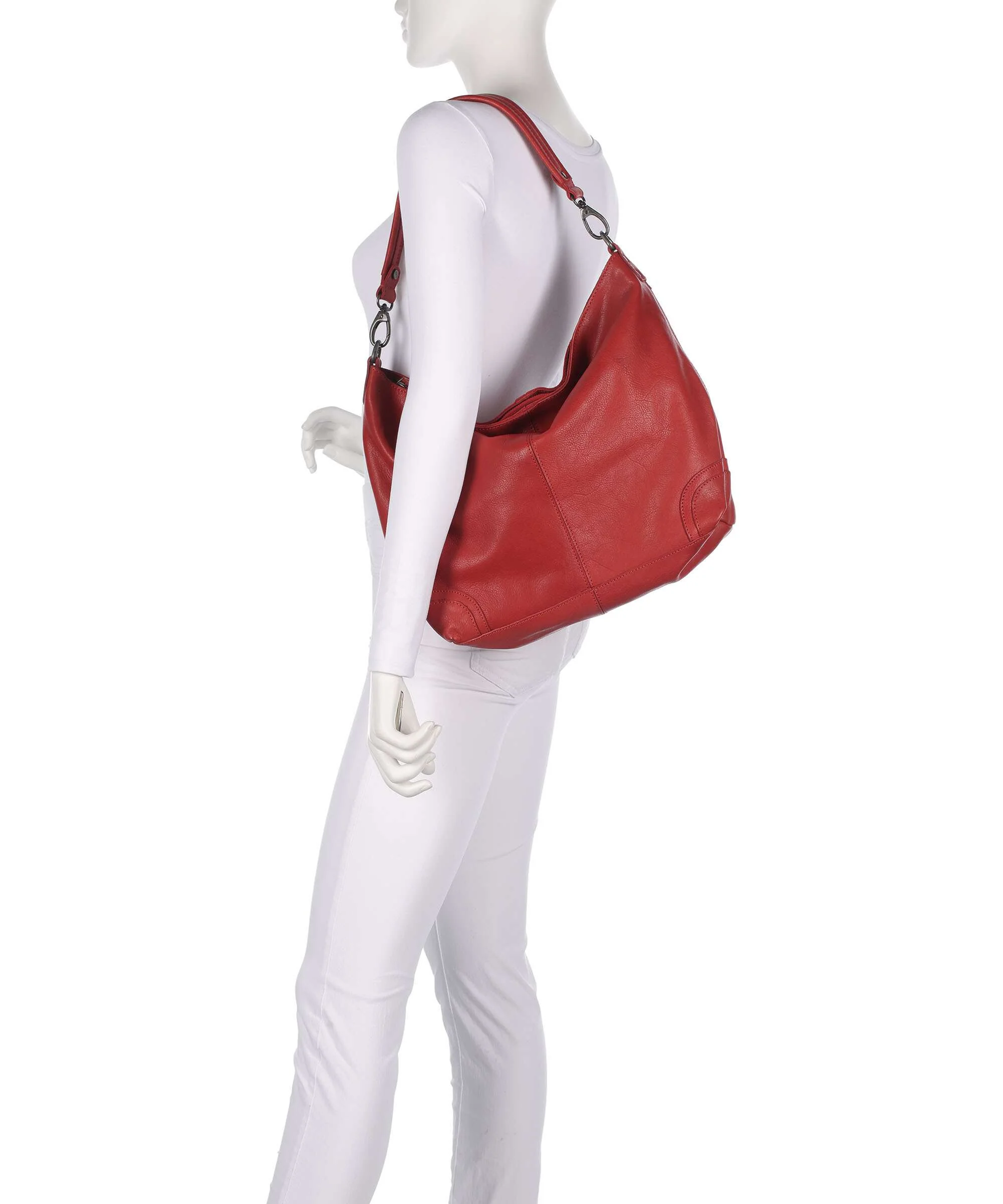 The Chesterfield Brand Washed Waxed Cow Bolivia Hobo bag red - Image 3