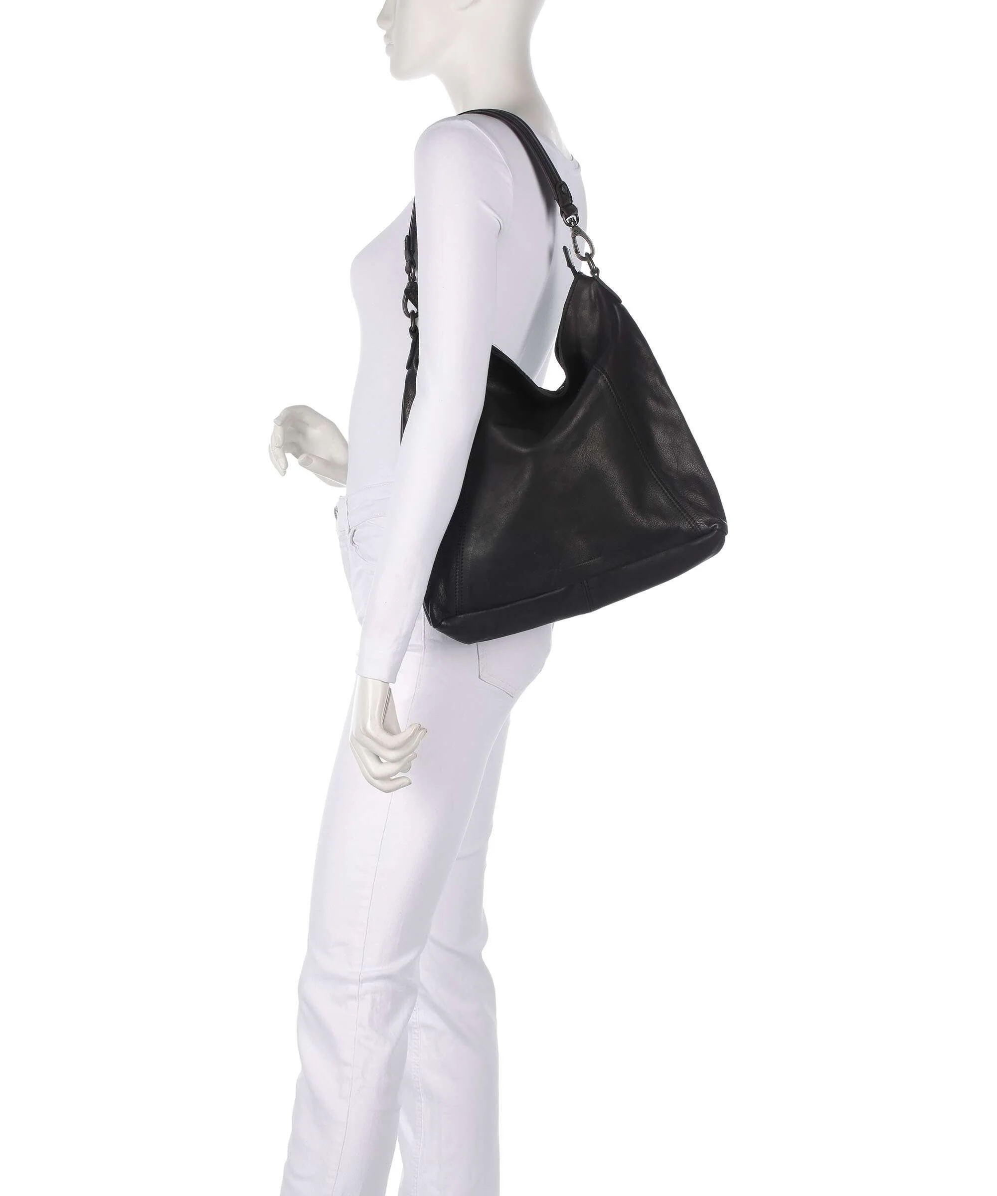 The Chesterfield Brand Washed Waxed Cow Sintra Hobo bag black - Image 3