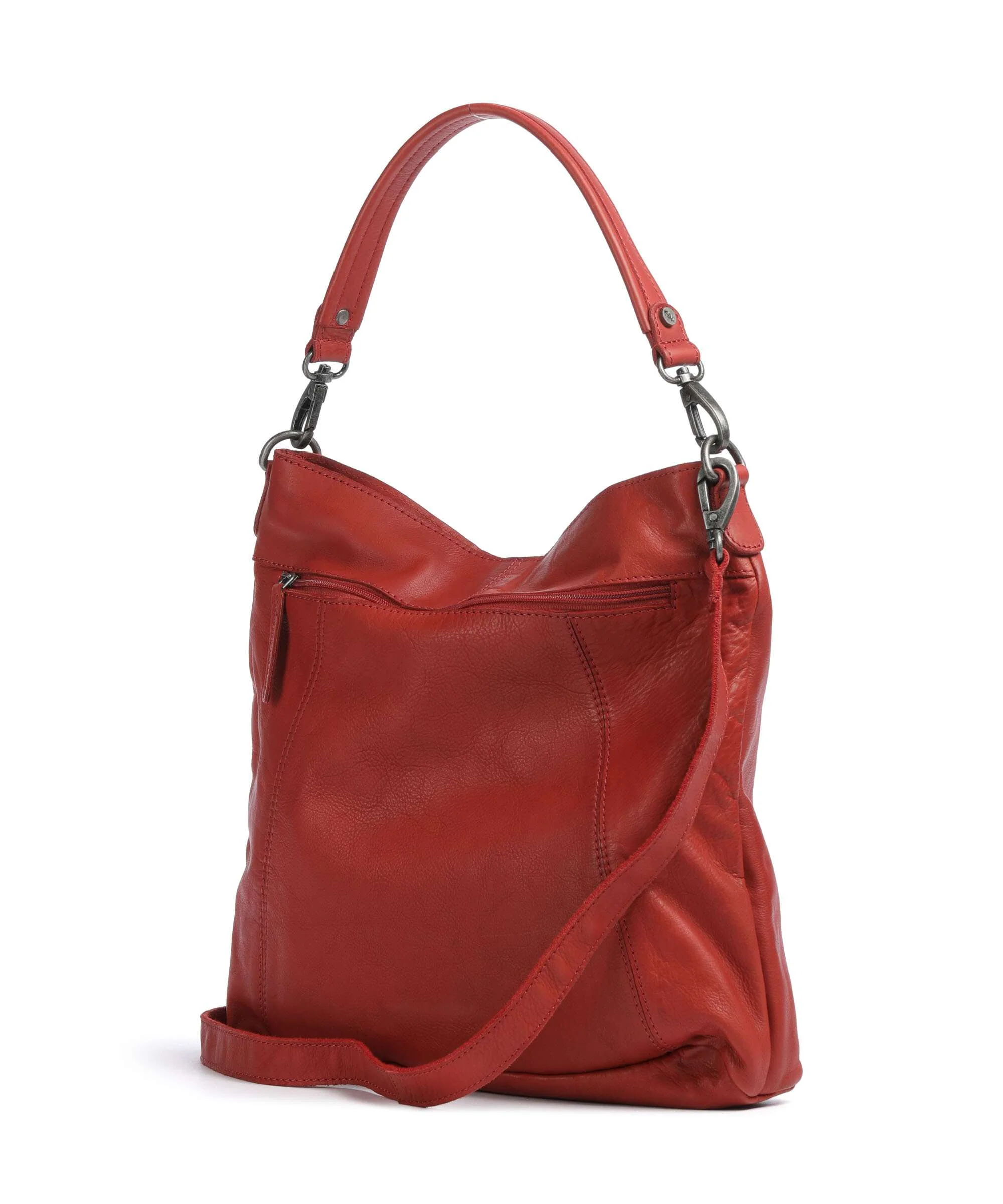 The Chesterfield Brand Washed Waxed Cow Sintra Hobo bag red - Image 2