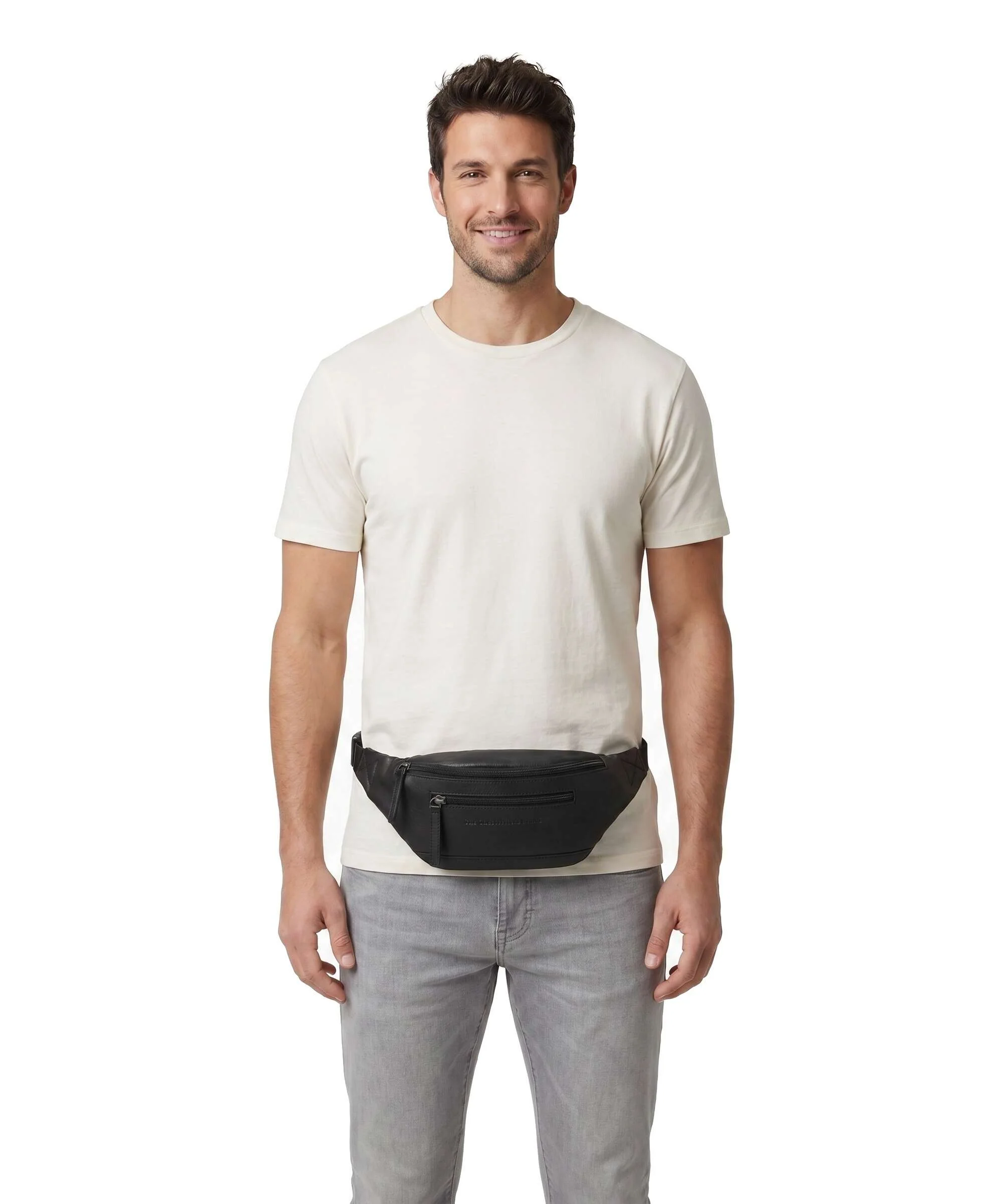 The Chesterfield Brand Wax Pull Up Cow Brana Belt bag black - Image 4