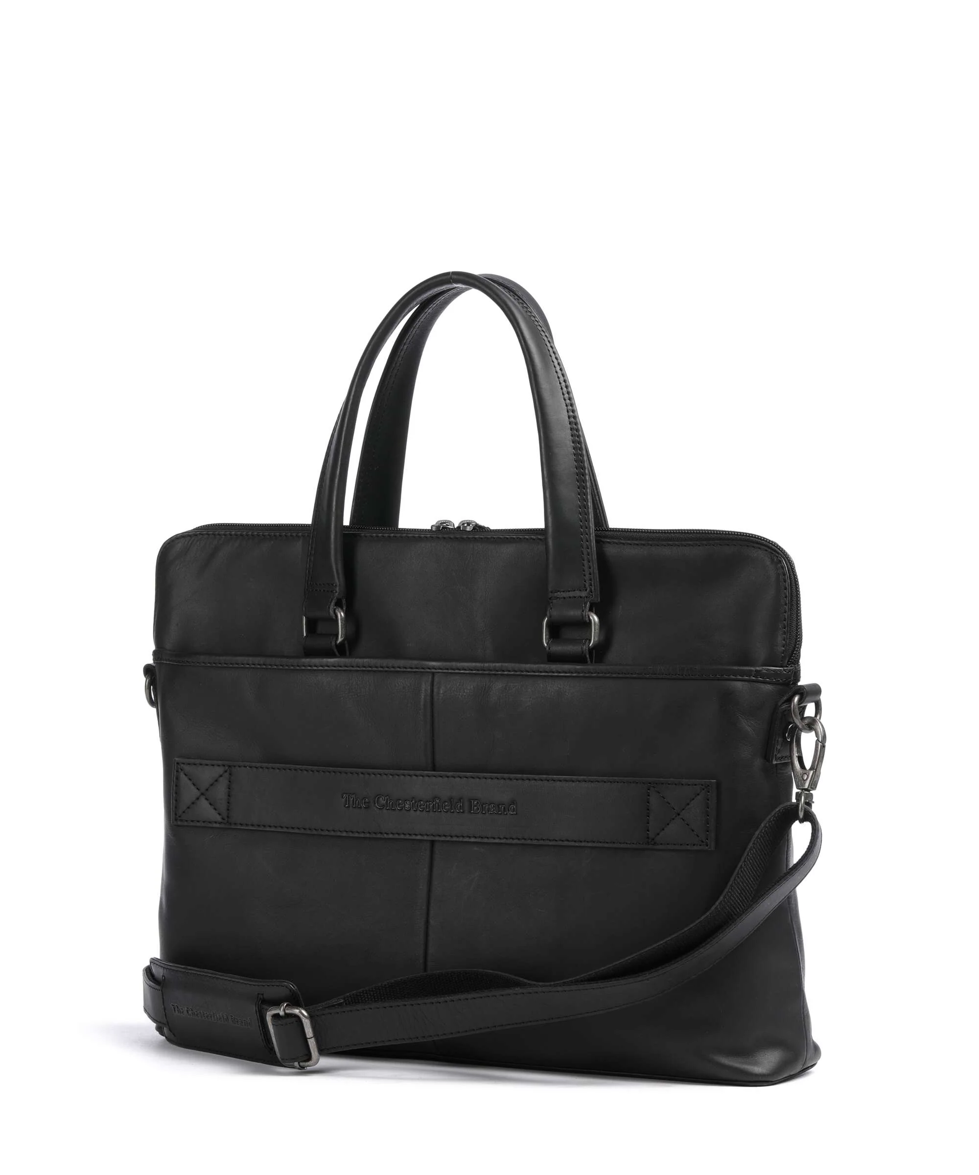 The Chesterfield Brand Wax Pull Up Cow Elvas Laptop bag black - Image 2