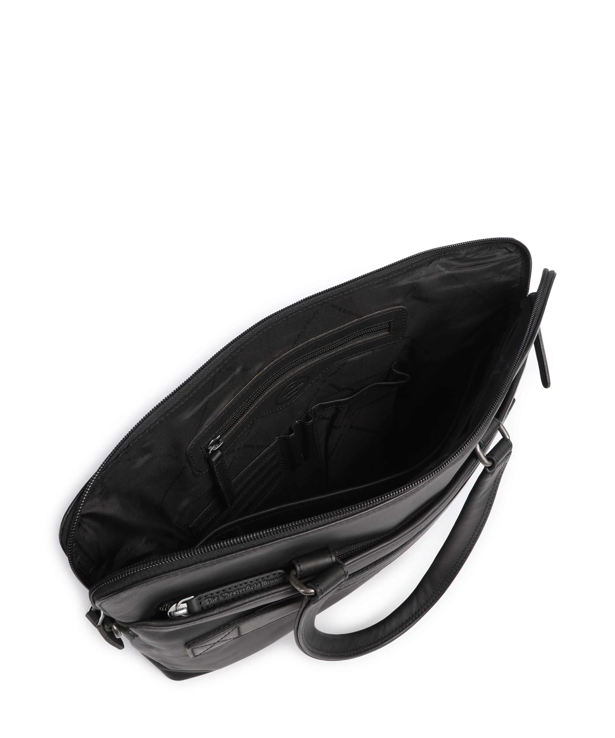The Chesterfield Brand Wax Pull Up Cow Elvas Laptop bag black - Image 6