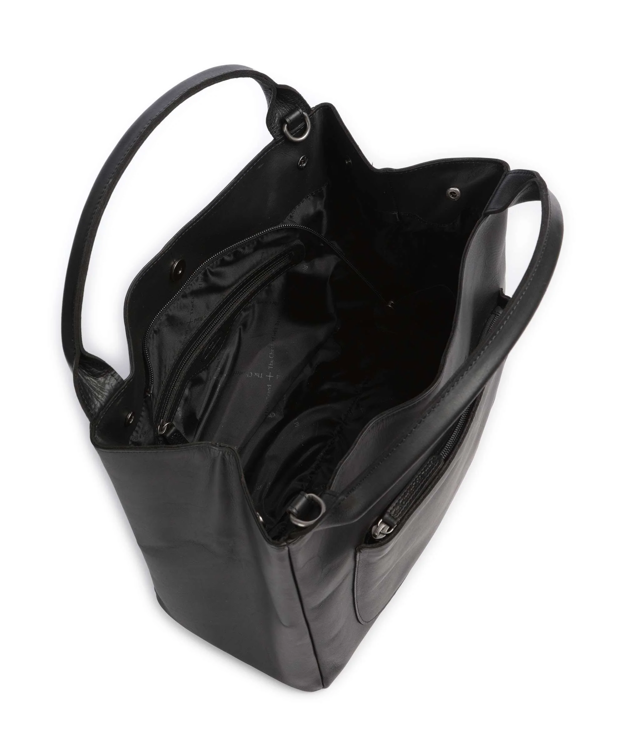 The Chesterfield Brand Wax Pull Up Cow Fioline Handbag black - Image 4