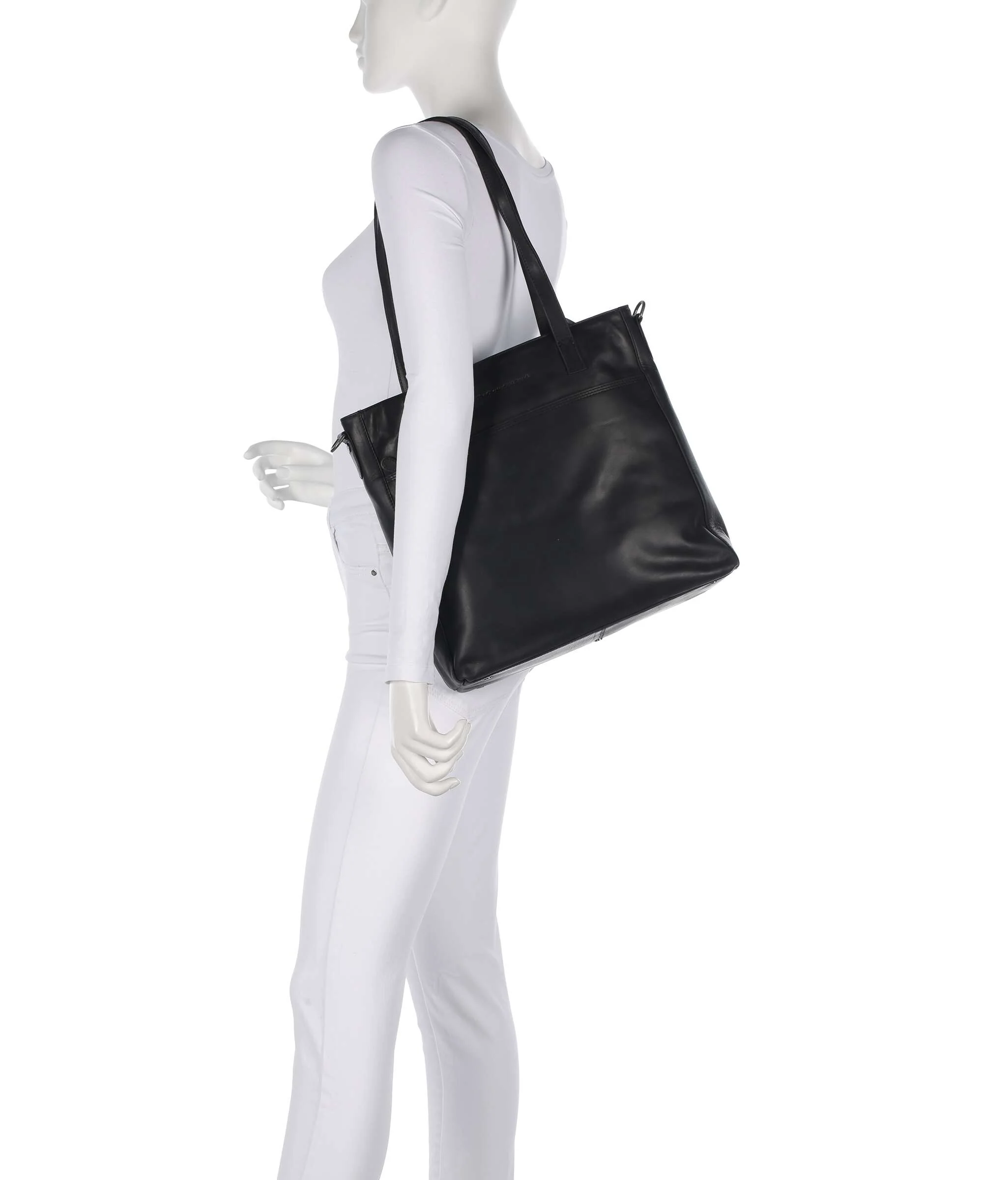 The Chesterfield Brand Wax Pull Up Cow Mosel Tote bag black - Image 3