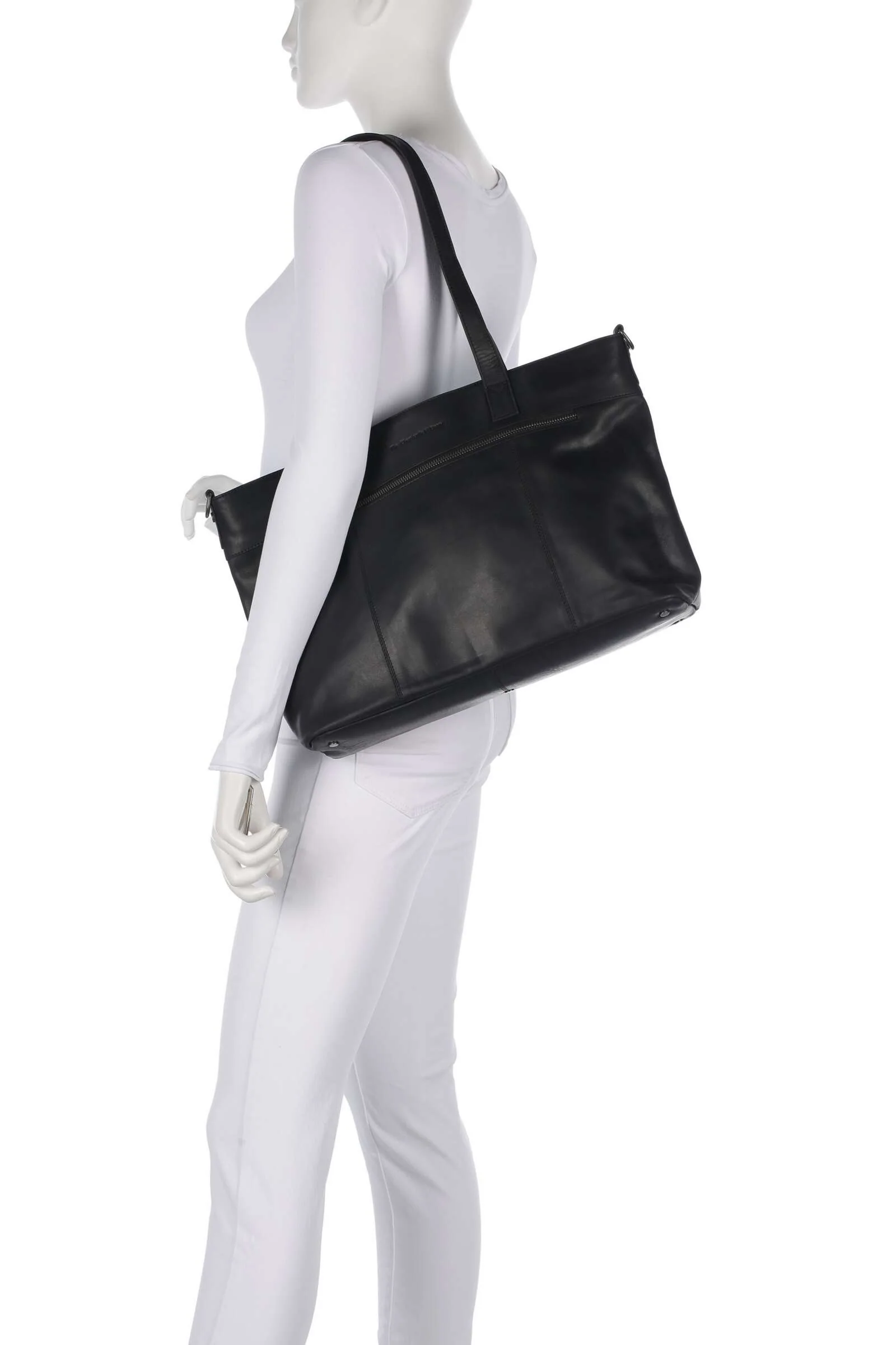 The Chesterfield Brand Wax Pull Up Cow Osira Tote bag black - Image 3