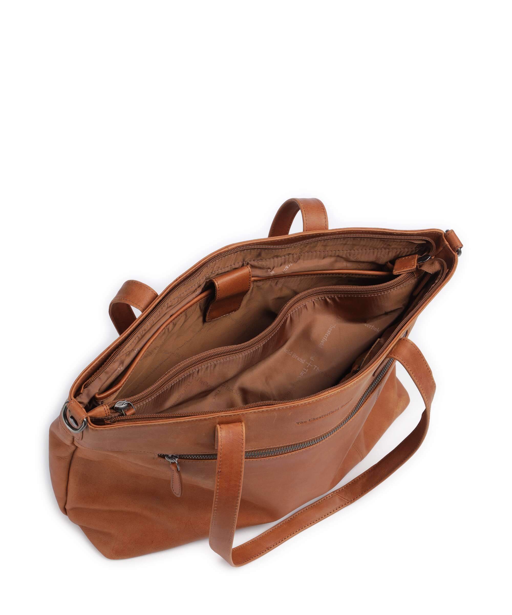 The Chesterfield Brand Wax Pull Up Cow Osira Tote bag cognac - Image 5