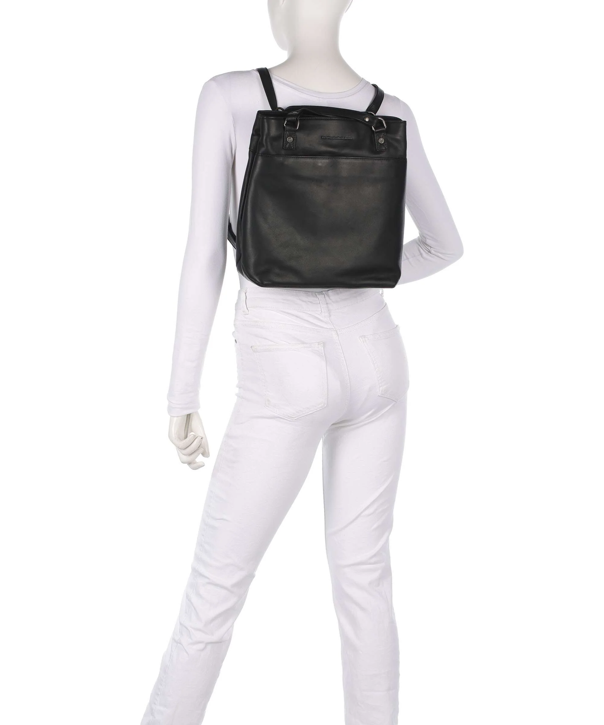 The Chesterfield Brand Wax Pull Up Cow Raynor Backpack bag black - Image 4