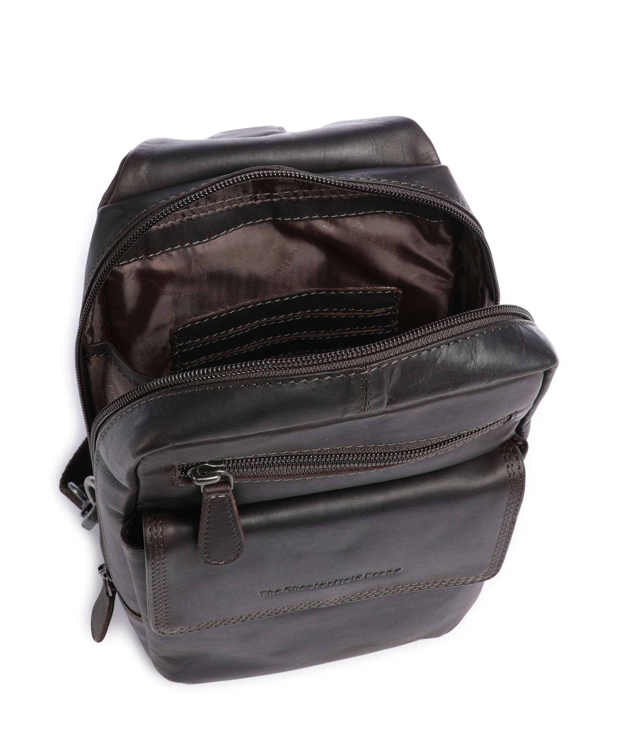 The Chesterfield Brand Wax Pull Up Cow Turelle Sling bag brown - Image 5