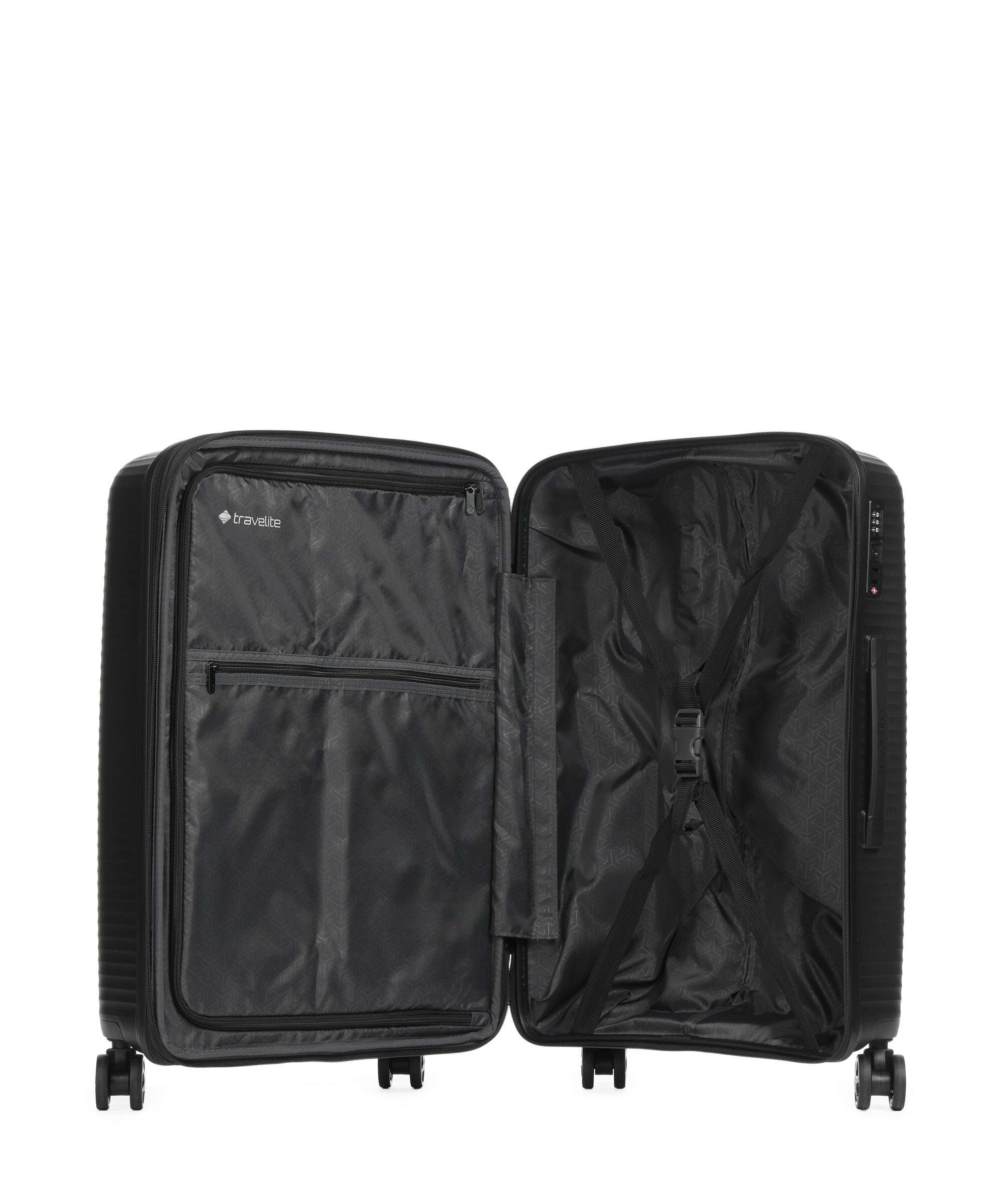 Travelite Air Stripe Slim Suitcase set (4 wheels) black - Image 8