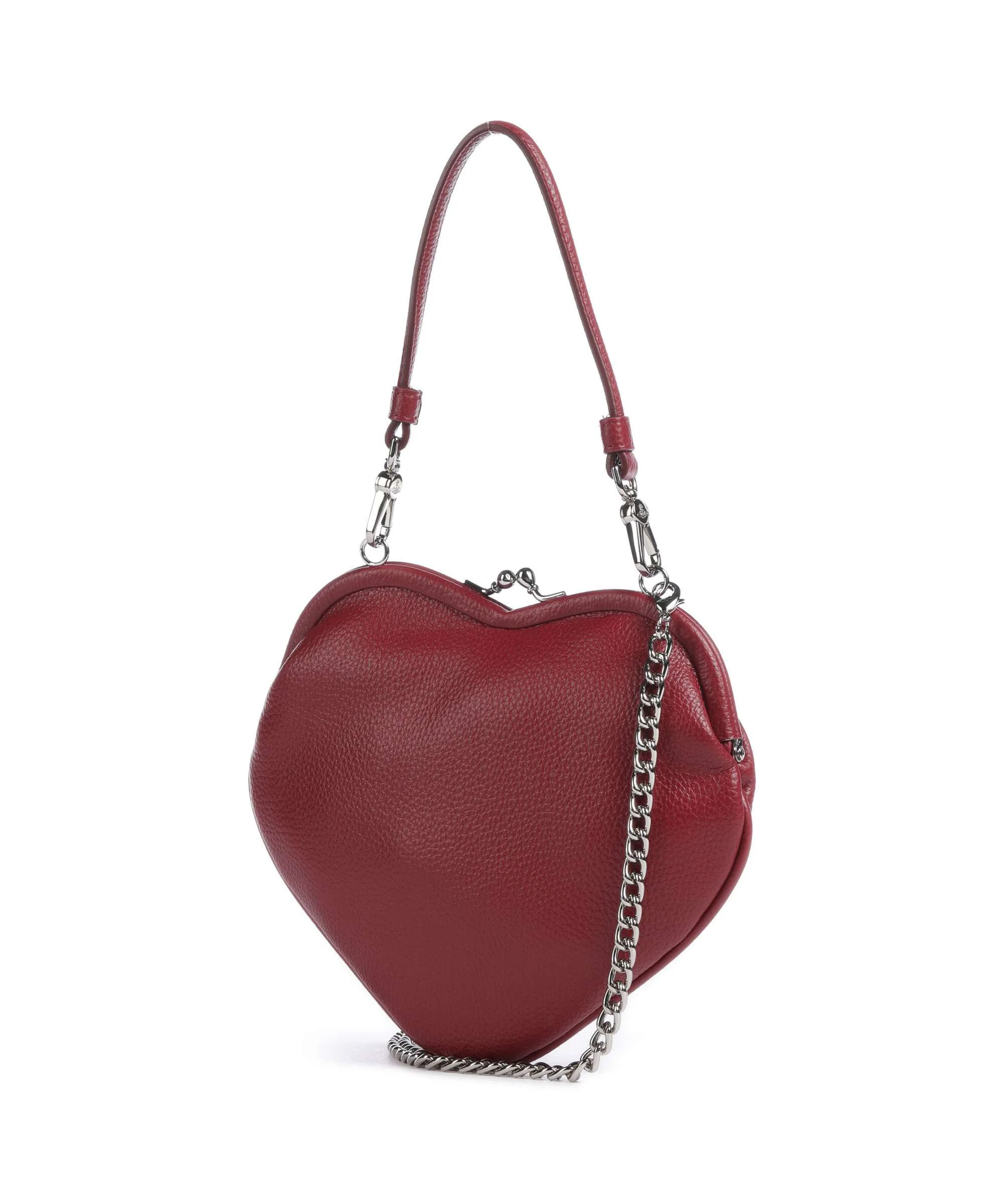 Vivienne Westwood Belle Heart Frame Re-Vegan Grain Shoulder bag red - Image 2
