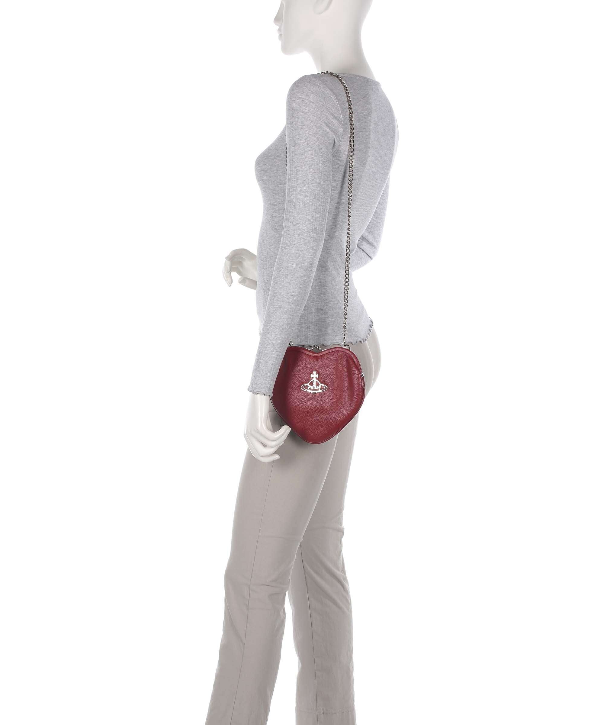 Vivienne Westwood Belle Heart Frame Re-Vegan Grain Shoulder bag red - Image 3