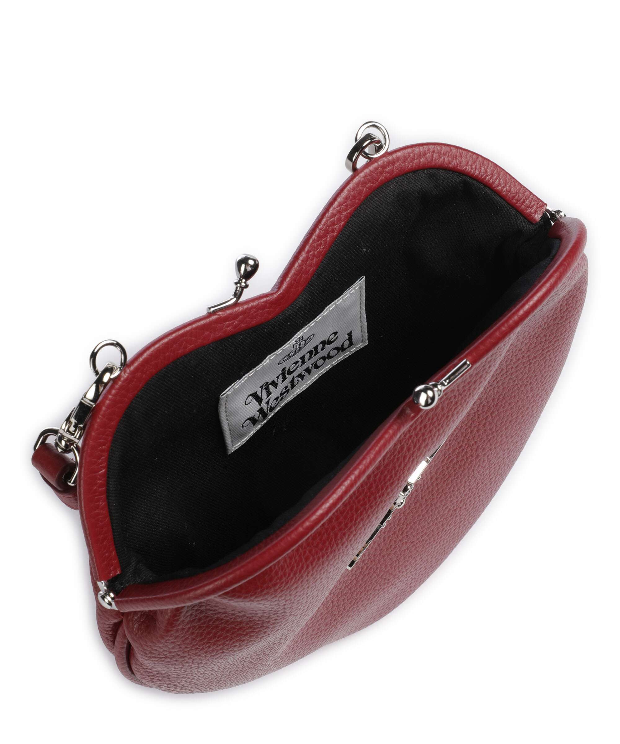 Vivienne Westwood Belle Heart Frame Re-Vegan Grain Shoulder bag red - Image 6