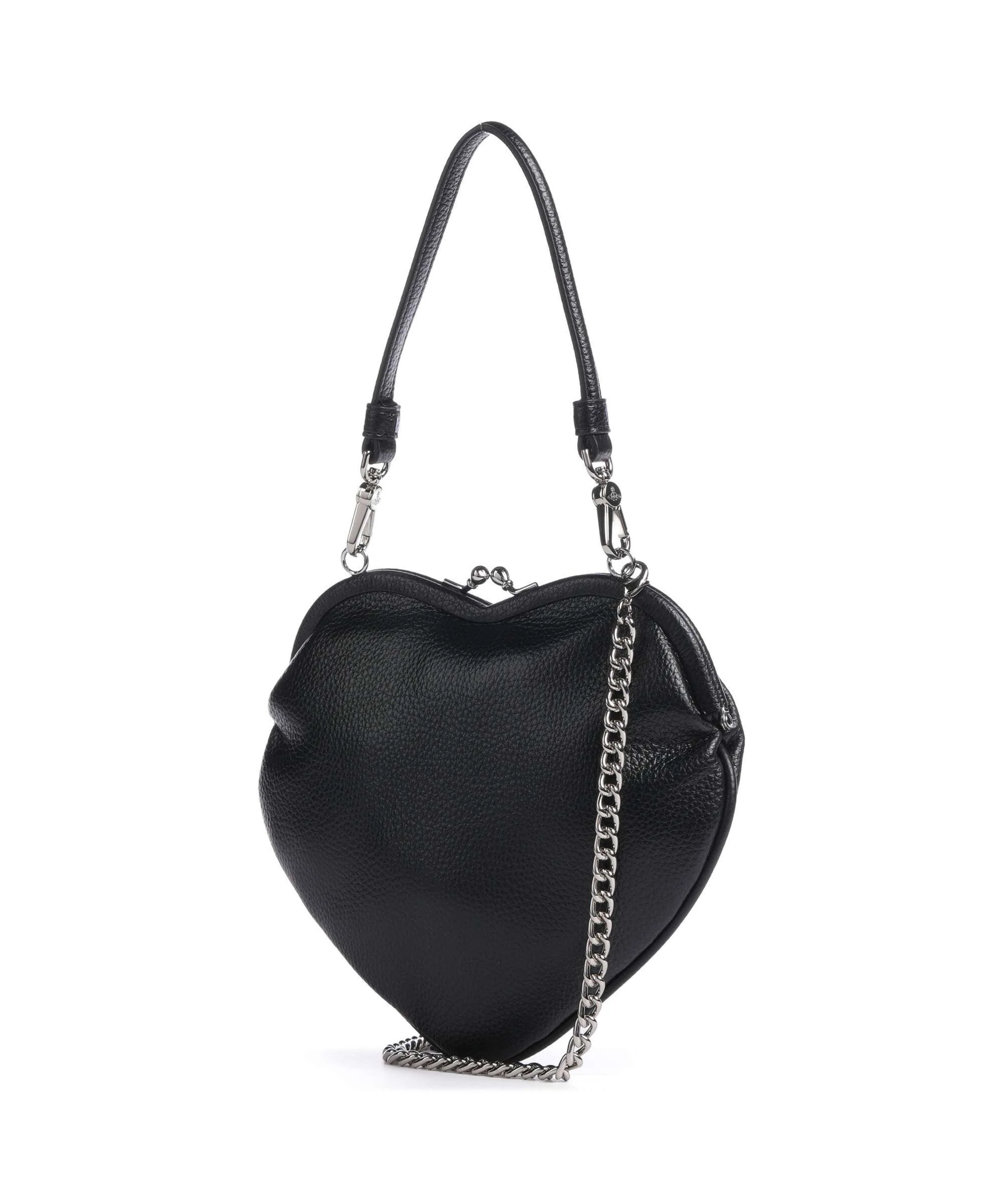 Vivienne Westwood Belle Heart Frame Re-Vegan Grain Shoulder bag black - Image 2