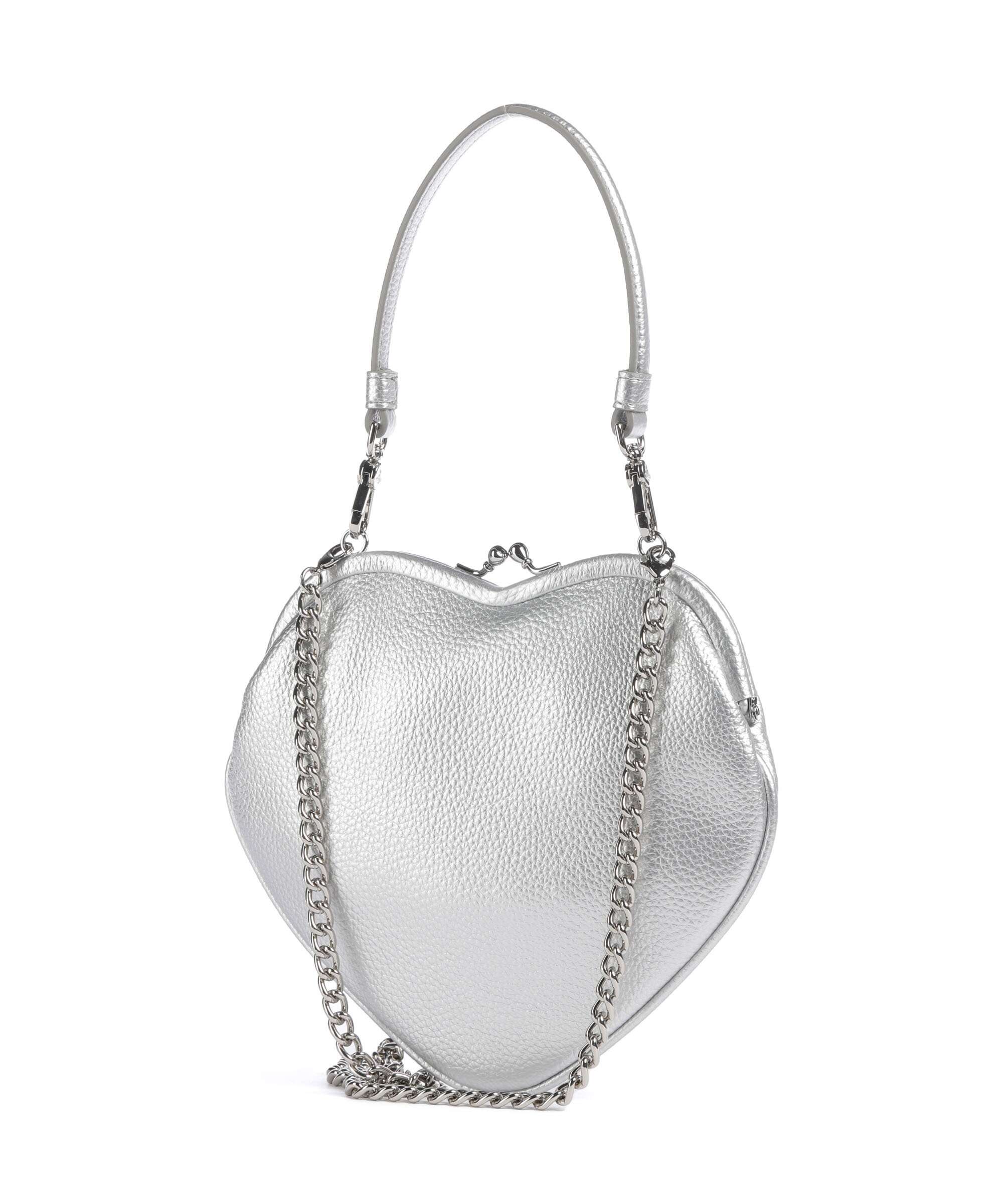 Vivienne Westwood Belle Heart Frame Re-Vegan Grain Shoulder bag silver - Image 2