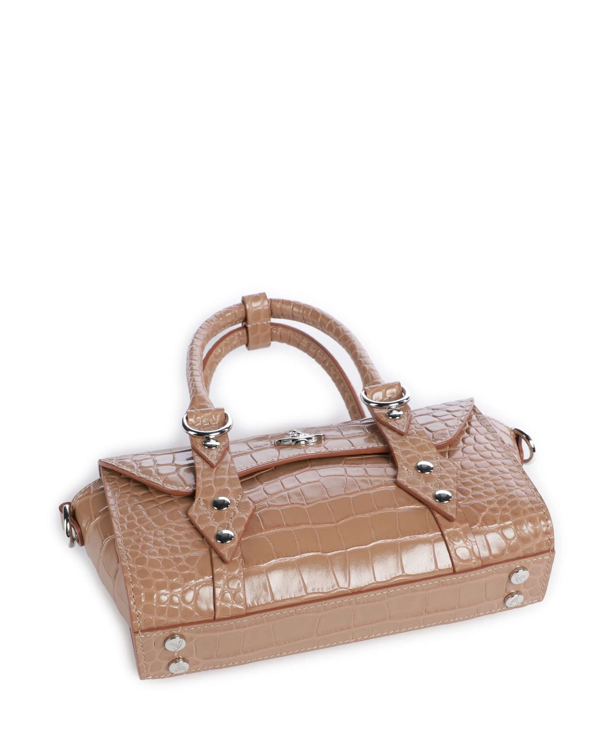Vivienne Westwood Bettina Embossed Croc Mini Handbag dusty pink - Image 5