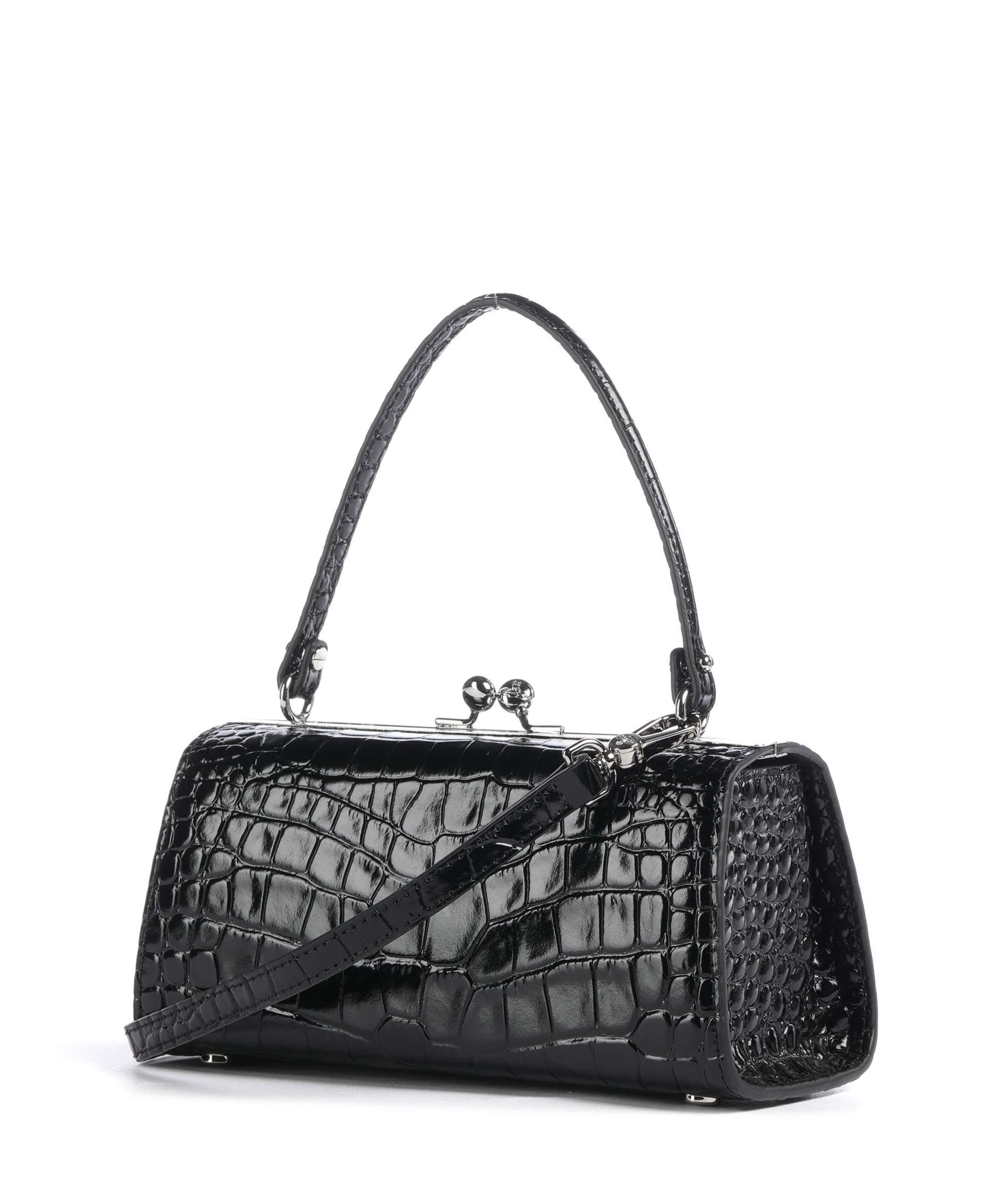 Vivienne Westwood Doll Frame Embossed Croc XL Handbag black - Image 2