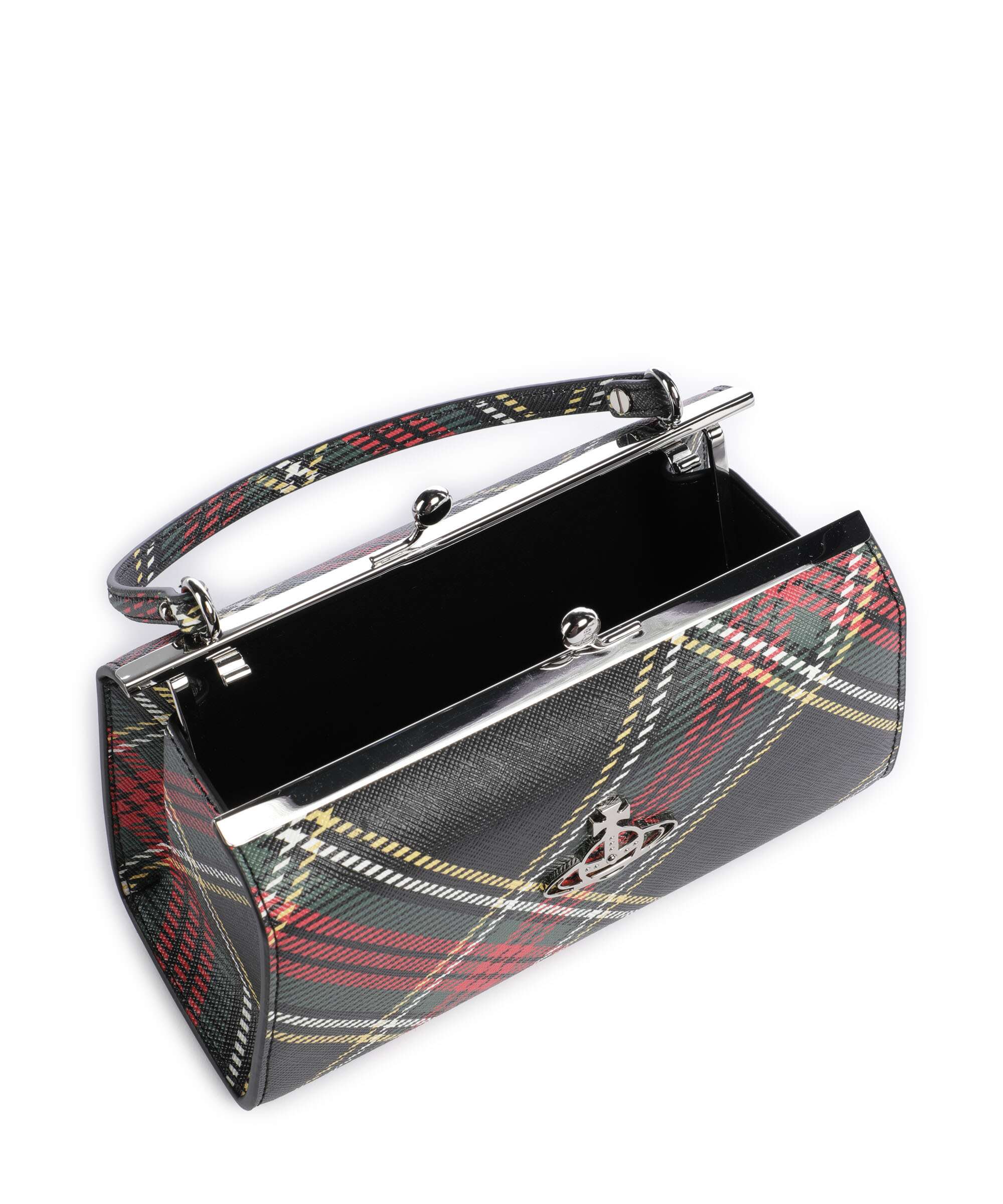 Vivienne Westwood Doll Frame Saffiano Printed XL Handbag chelsea tartan - Image 6