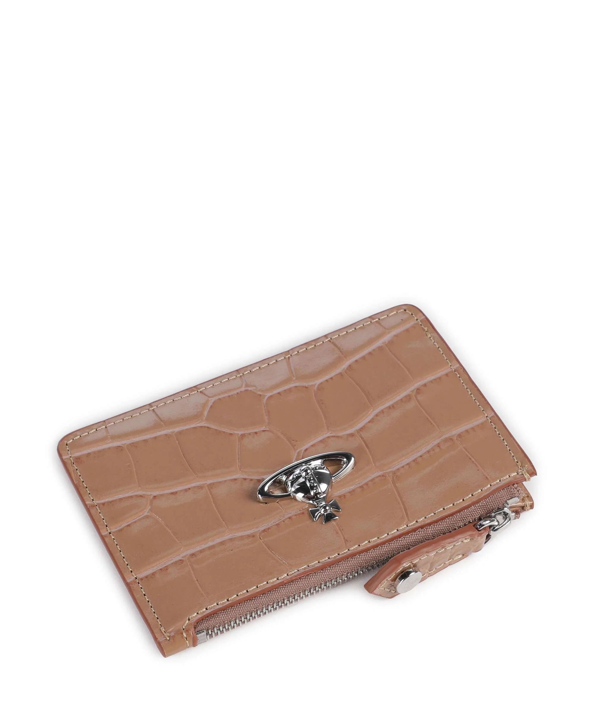 Vivienne Westwood Embossed Croc Slim Credit card holder dusty pink - Image 3