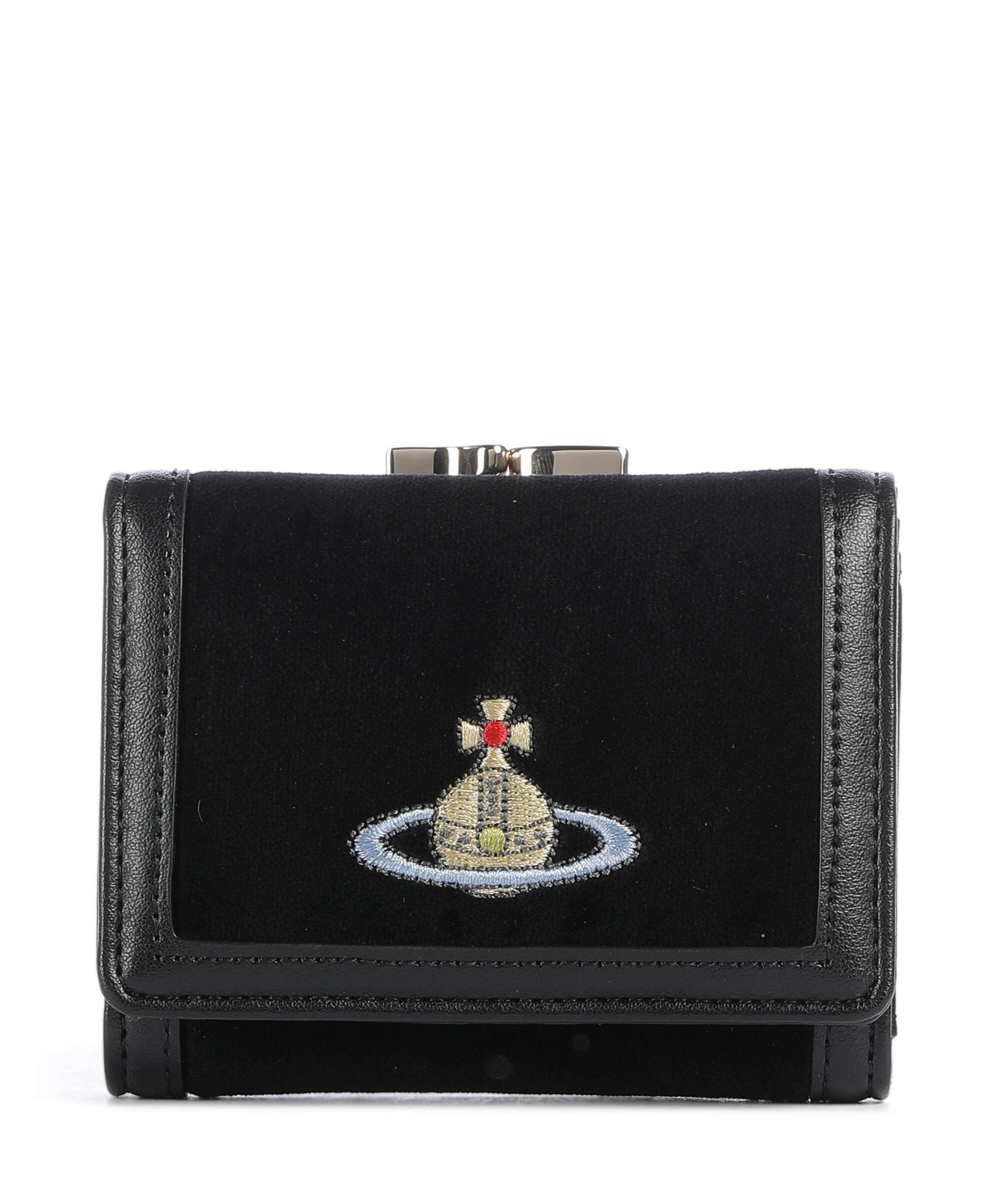 Vivienne Westwood Frame Velvet Small Wallet black