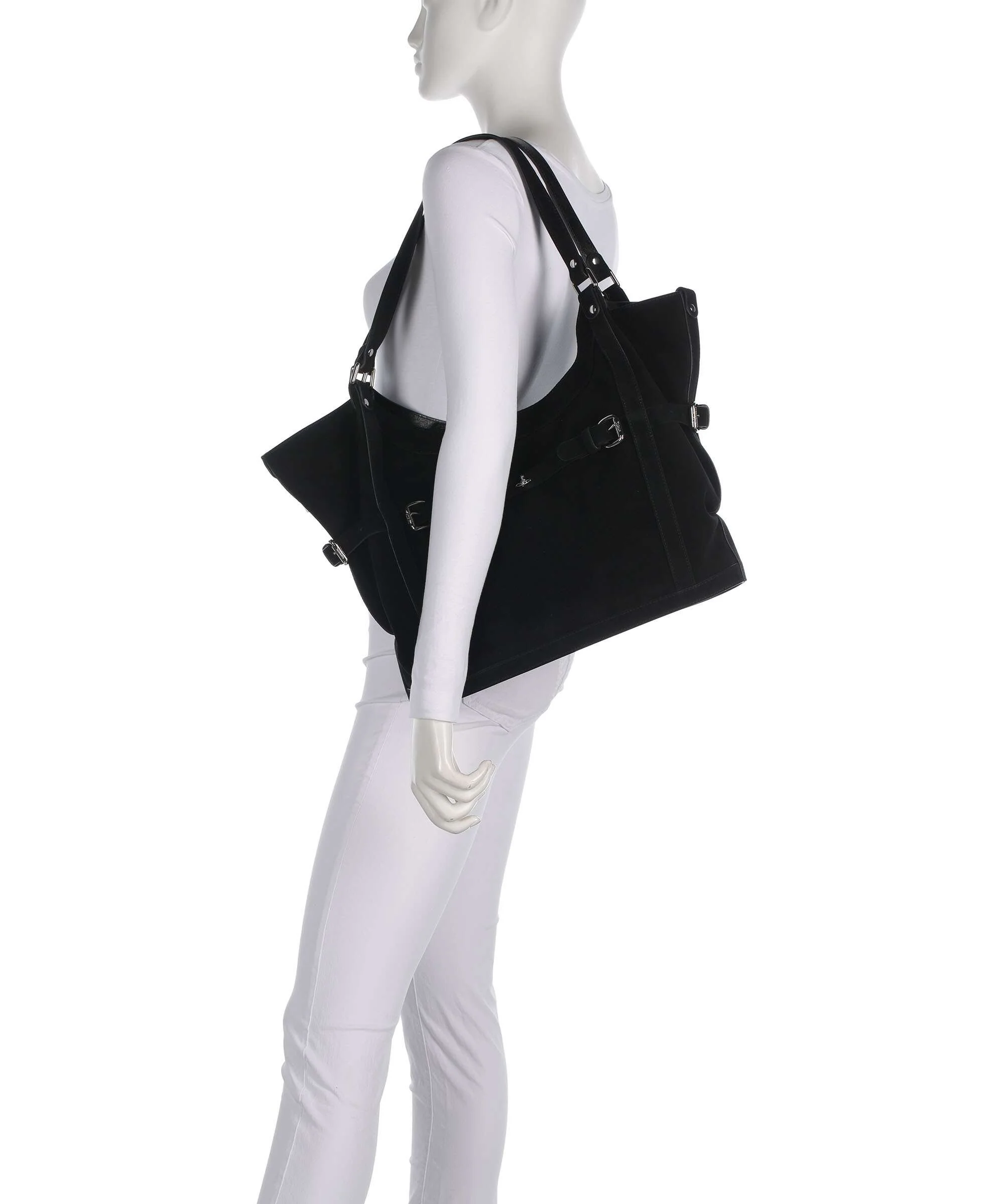 Vivienne Westwood Frankie Suede Large Tote bag black - Image 3
