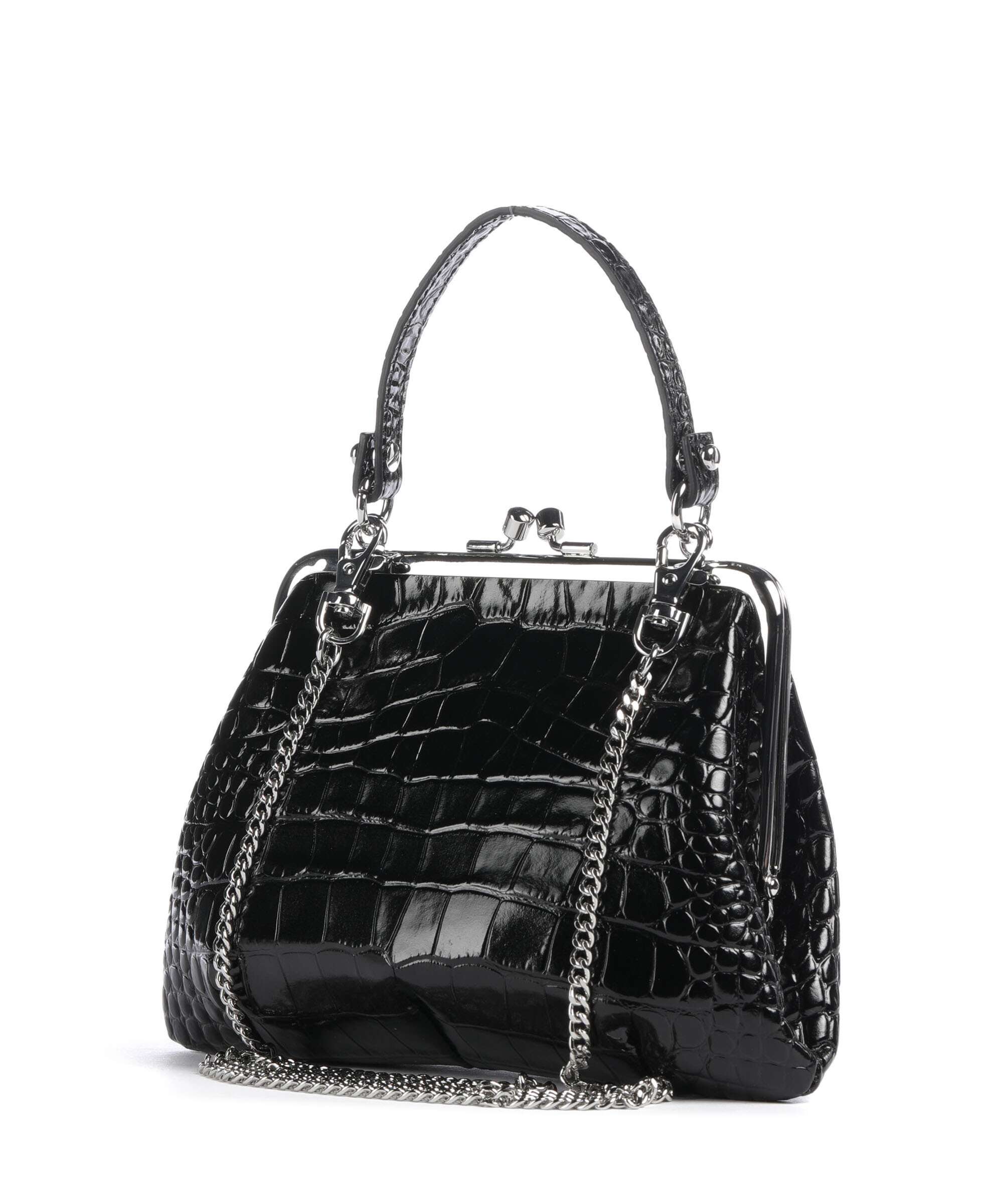Vivienne Westwood Granny Frame Embossed Croc Handbag black - Image 2