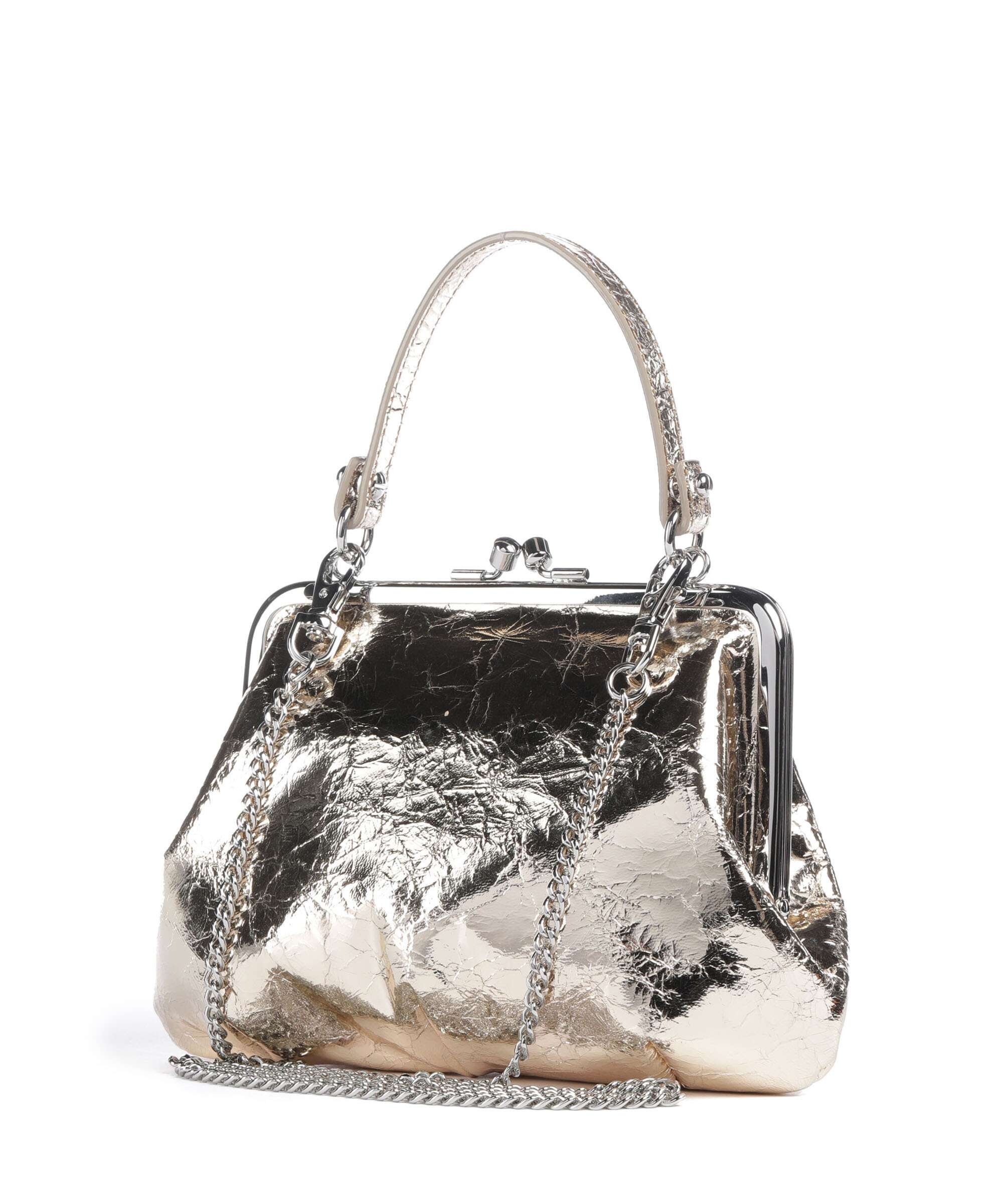 Vivienne Westwood Granny Frame Metallic Crinkle Handbag gold - Image 2