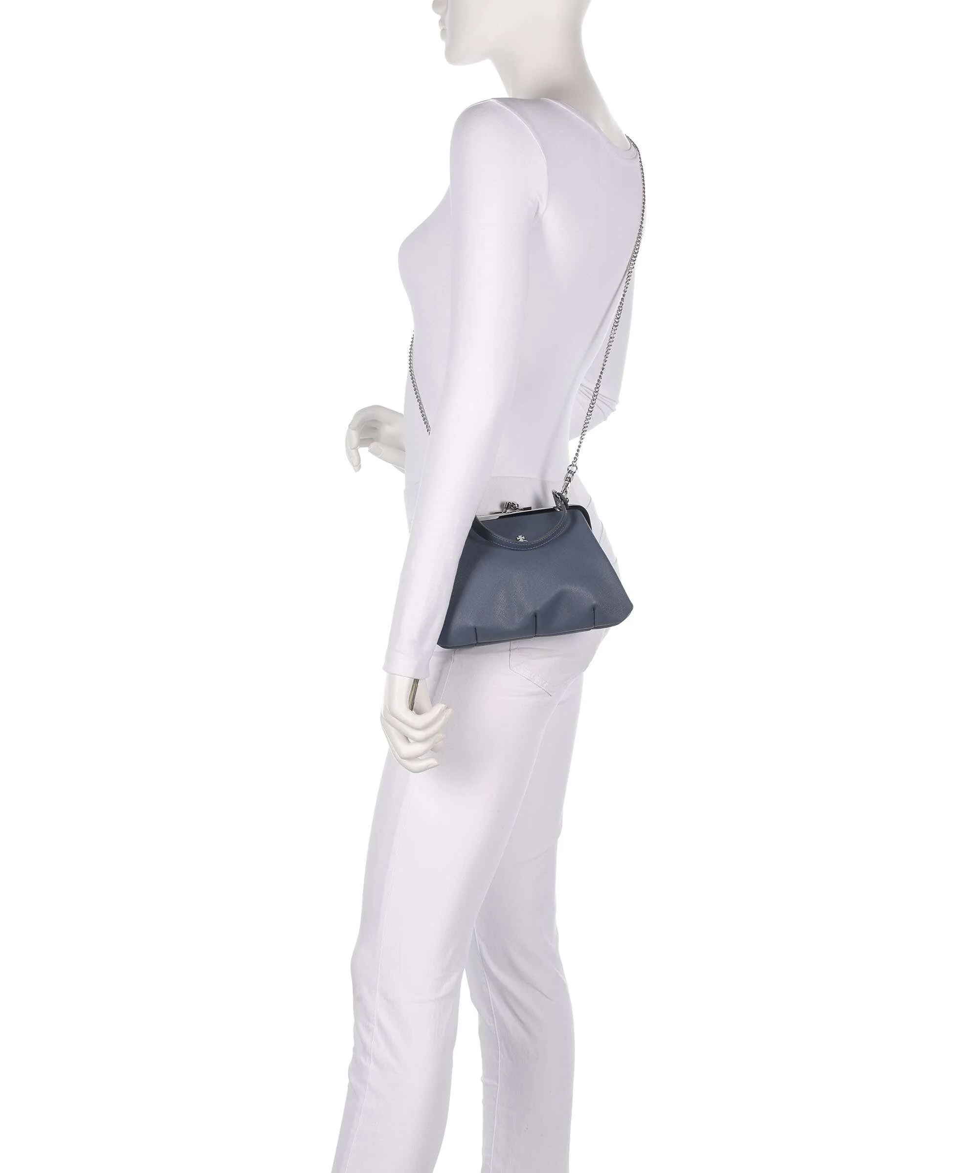 Vivienne Westwood Granny Frame Saffiano Handbag denim blue - Image 3