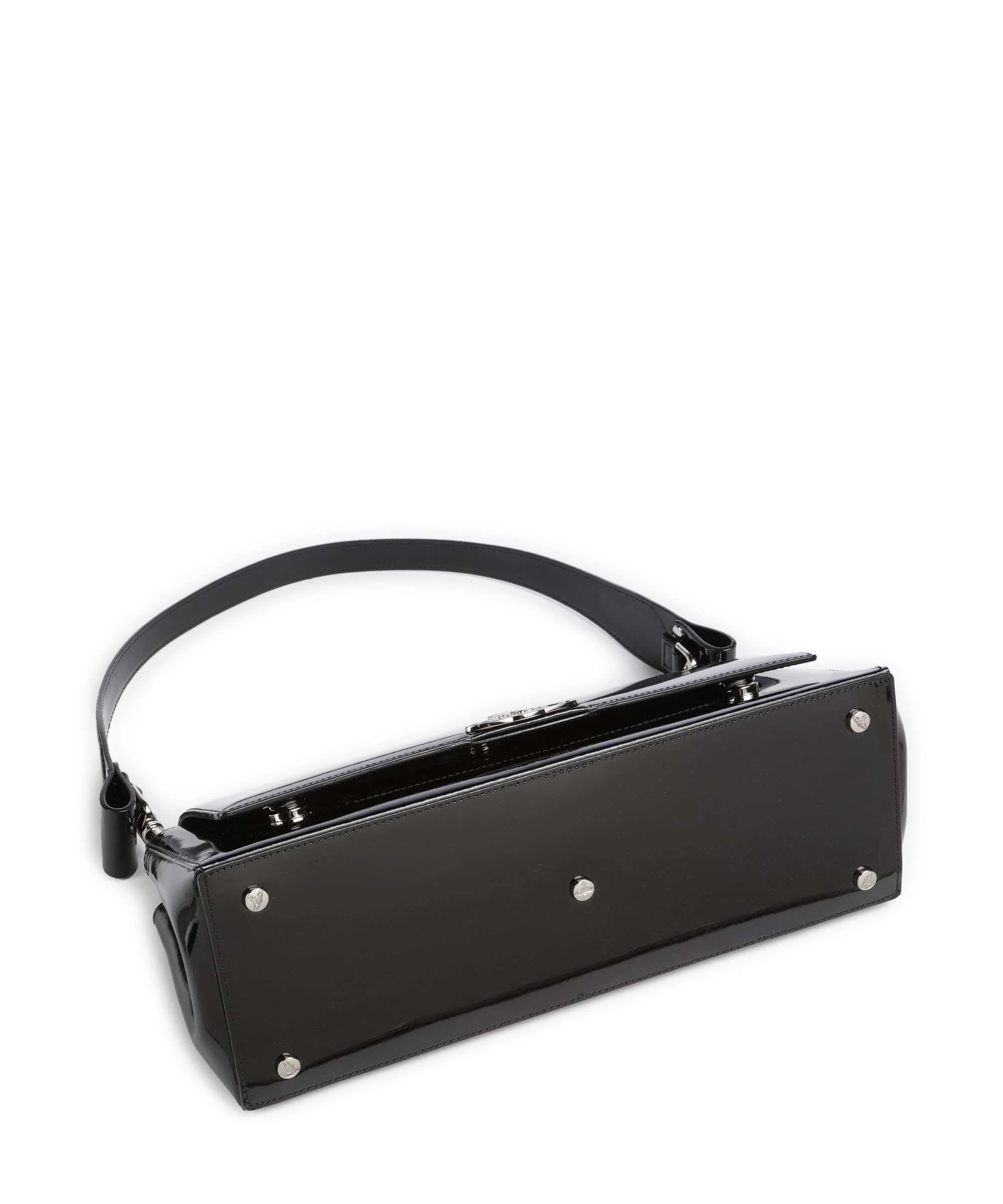 Vivienne Westwood Hazel Shiny Patent Large Shoulder bag black - Image 6