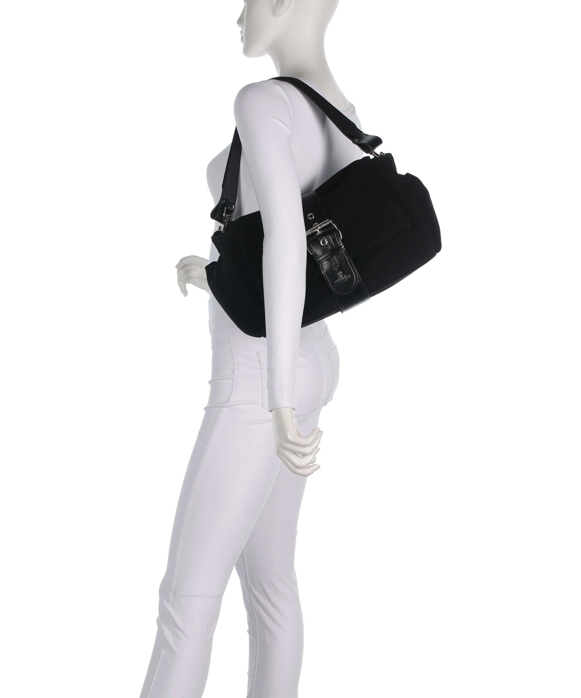 Vivienne Westwood Hazel Suede Treasure XL Shoulder bag black - Image 3