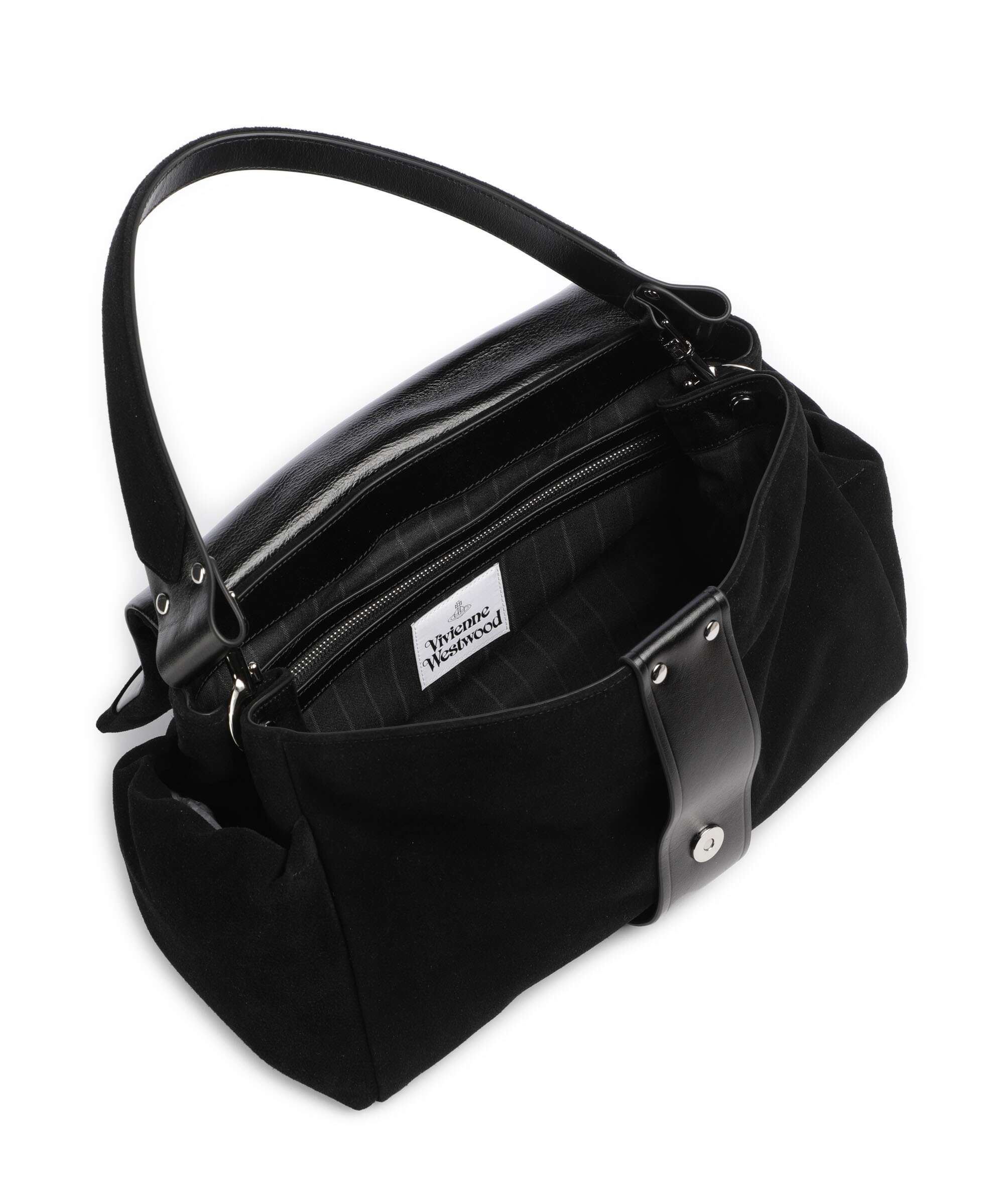 Vivienne Westwood Hazel Suede Treasure XL Shoulder bag black - Image 5