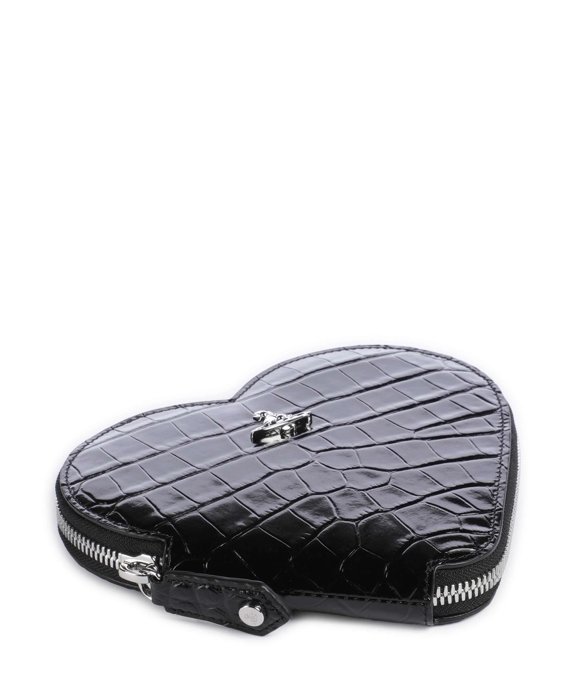 Vivienne Westwood Heart Embossed Croc Crossbody bag black - Image 4