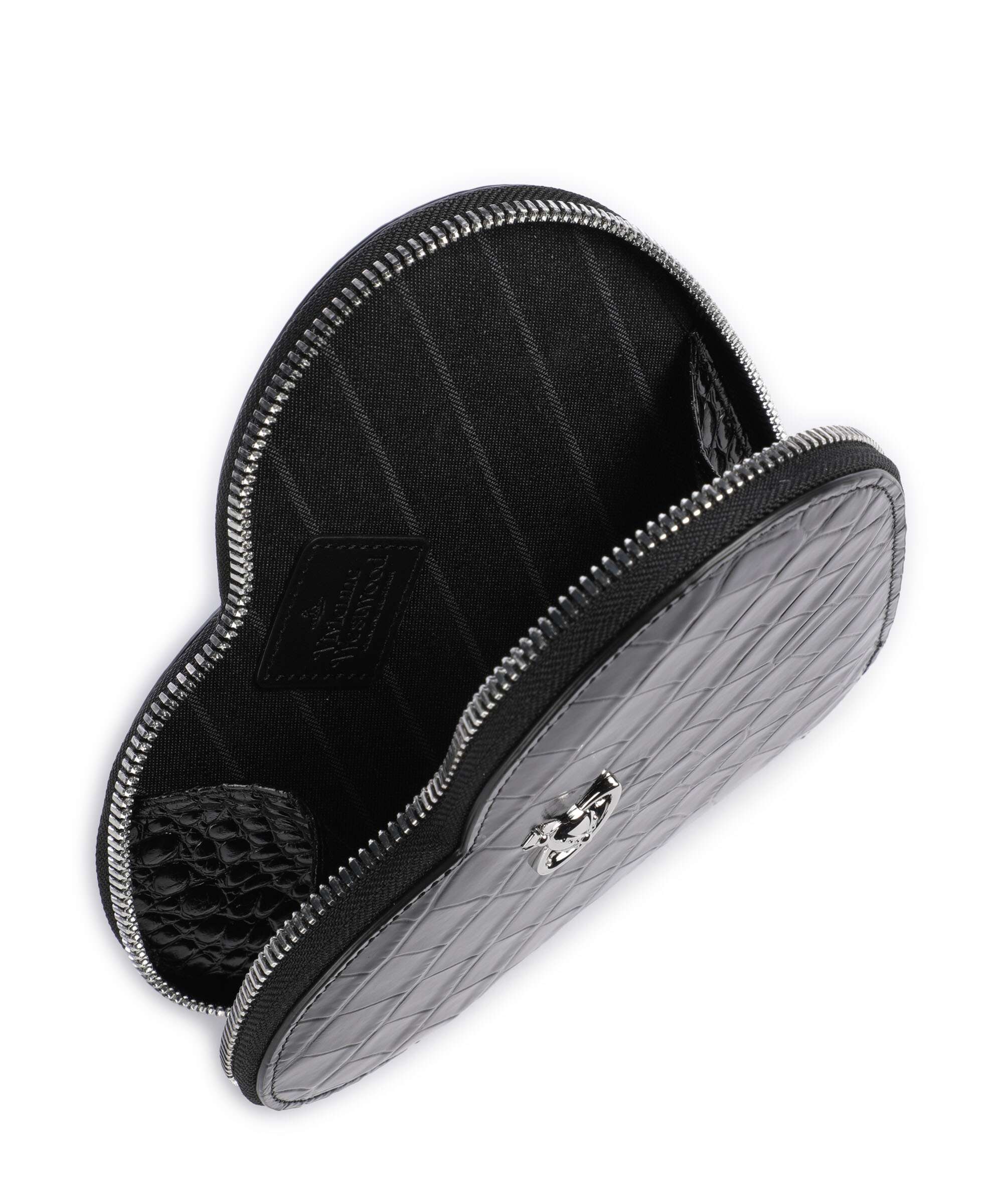Vivienne Westwood Heart Embossed Croc Crossbody bag black - Image 5